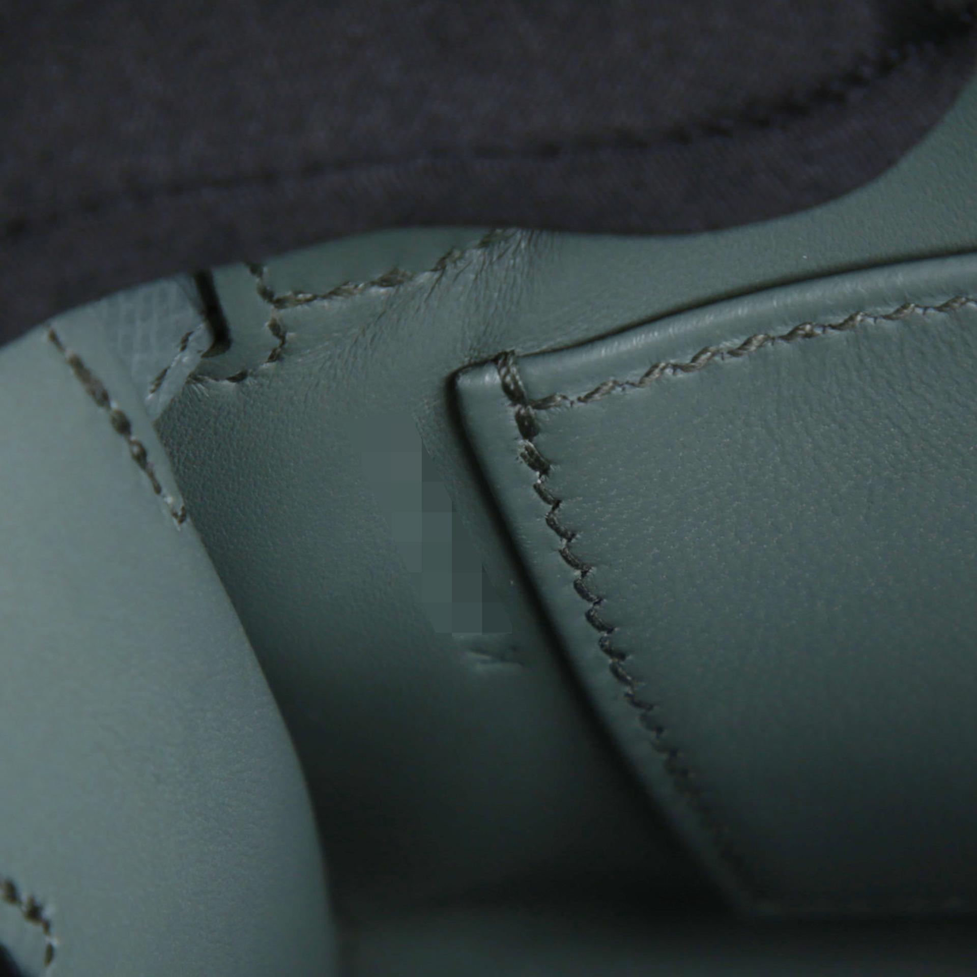 Very Good ( Rank A) HERMÈS Mini Kelly II Vert Amande (63) Epsom Electrum hardware K (2025) - 13