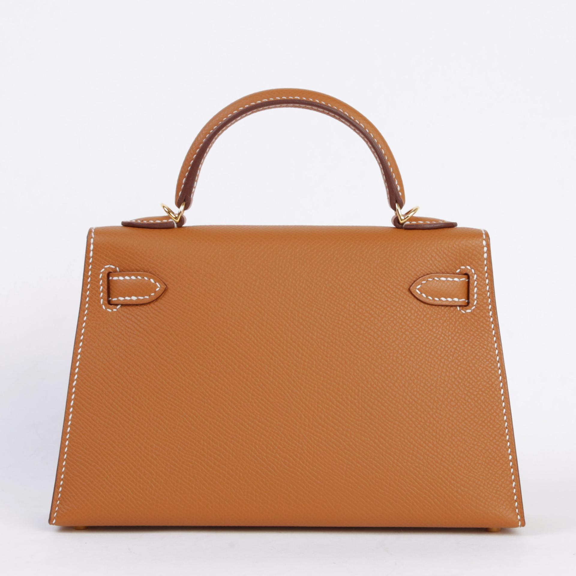 Unused ( Rank NS ) HERMÈS Mini Kelly II Gold (37) Epsom Gold hardware B (2023) - 2