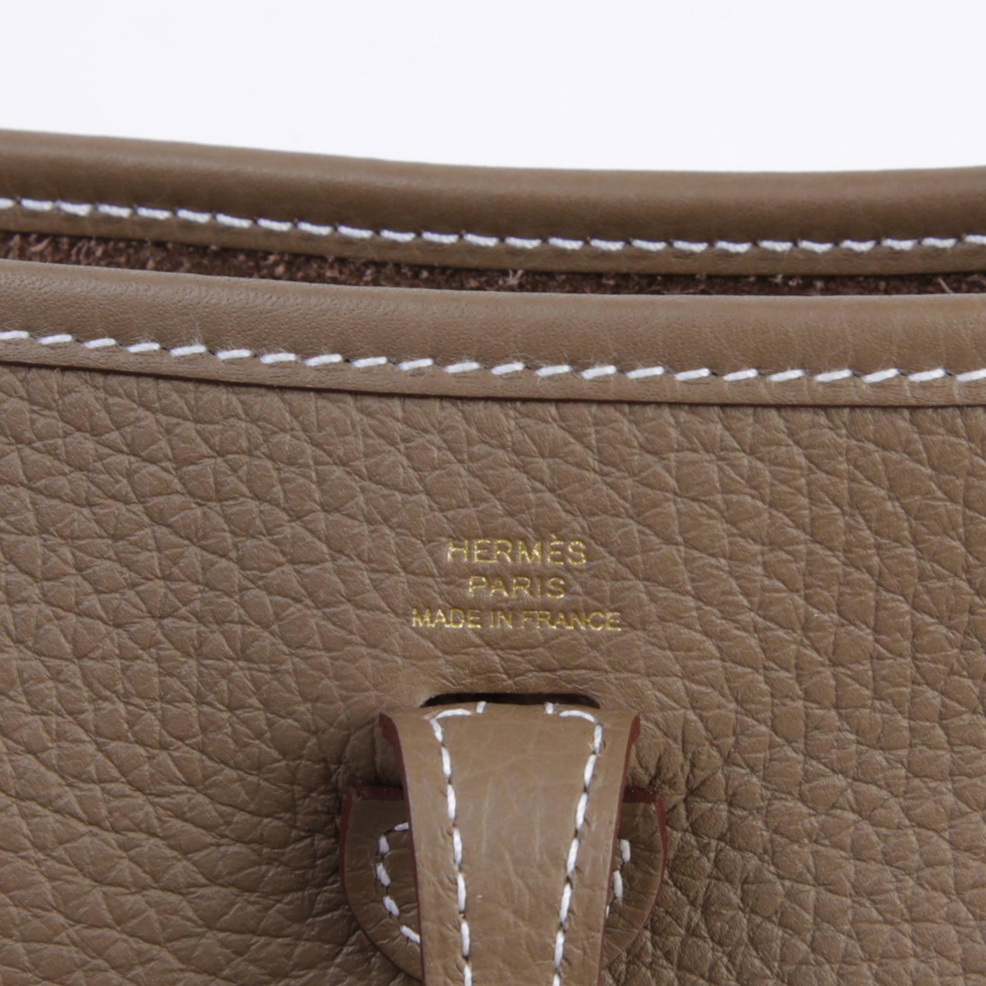 全新 HERMÈS 愛馬仕 Mini Evelyne 16 Amazone 112cm 18 大象灰 Etoupe Clemence小牛皮 金扣 K刻 2025年 - 8