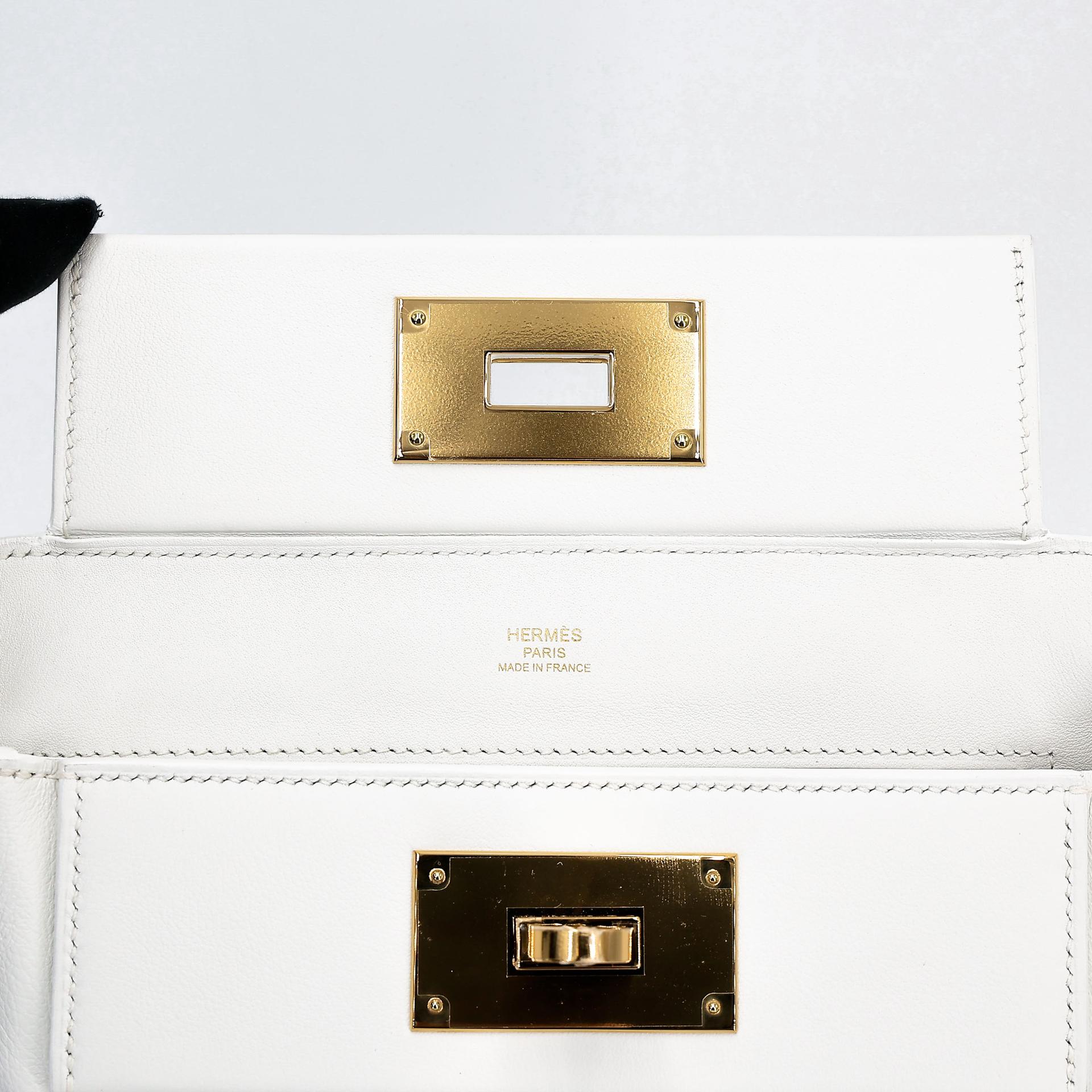 ランク NS 未使用品 HERMÈS エルメス ヴァンキャトルミニ ニューホワイト (0U) エバーカラー スイフト ゴールド金具 B刻印 (2023) - 15