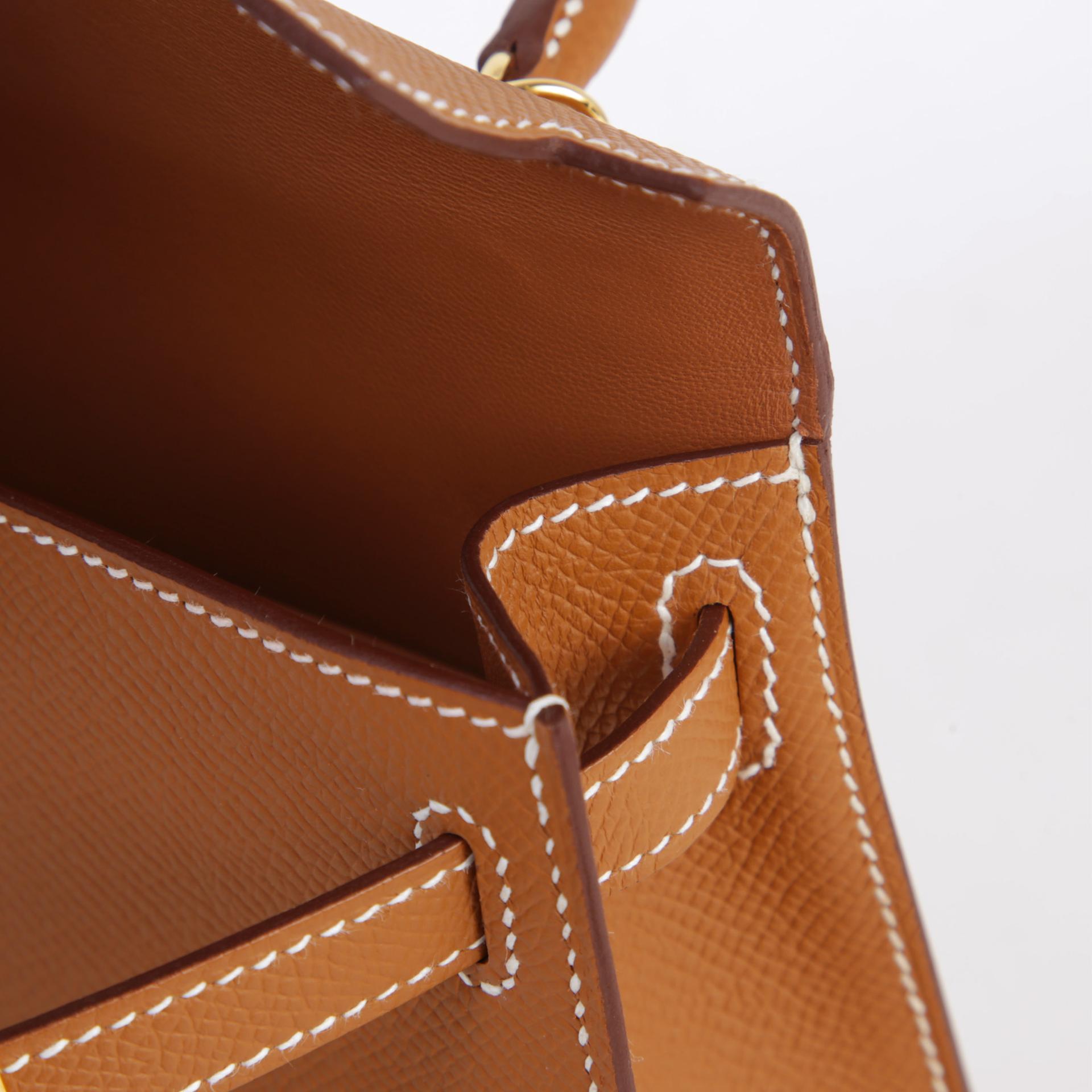 Unused ( Rank NS ) HERMÈS Mini Kelly II Gold (37) Epsom Gold hardware B (2023) - 11