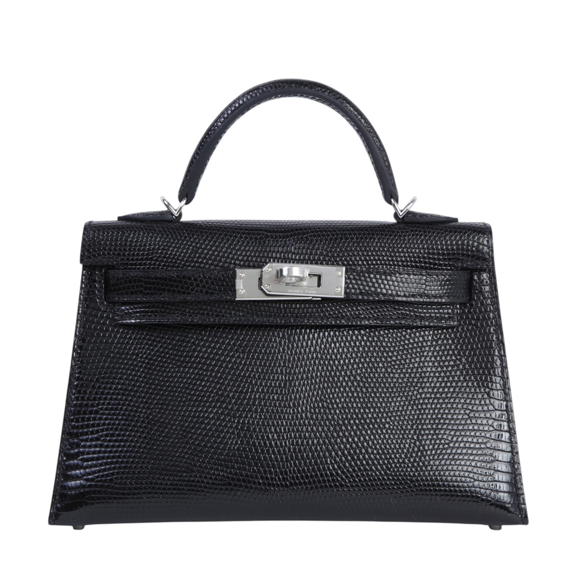 全新 HERMÈS 愛馬仕 Mini Kelly 二代 89 黑色 Noir (Black) 蜥蜴皮 銀扣 K刻 2025年 - 1
