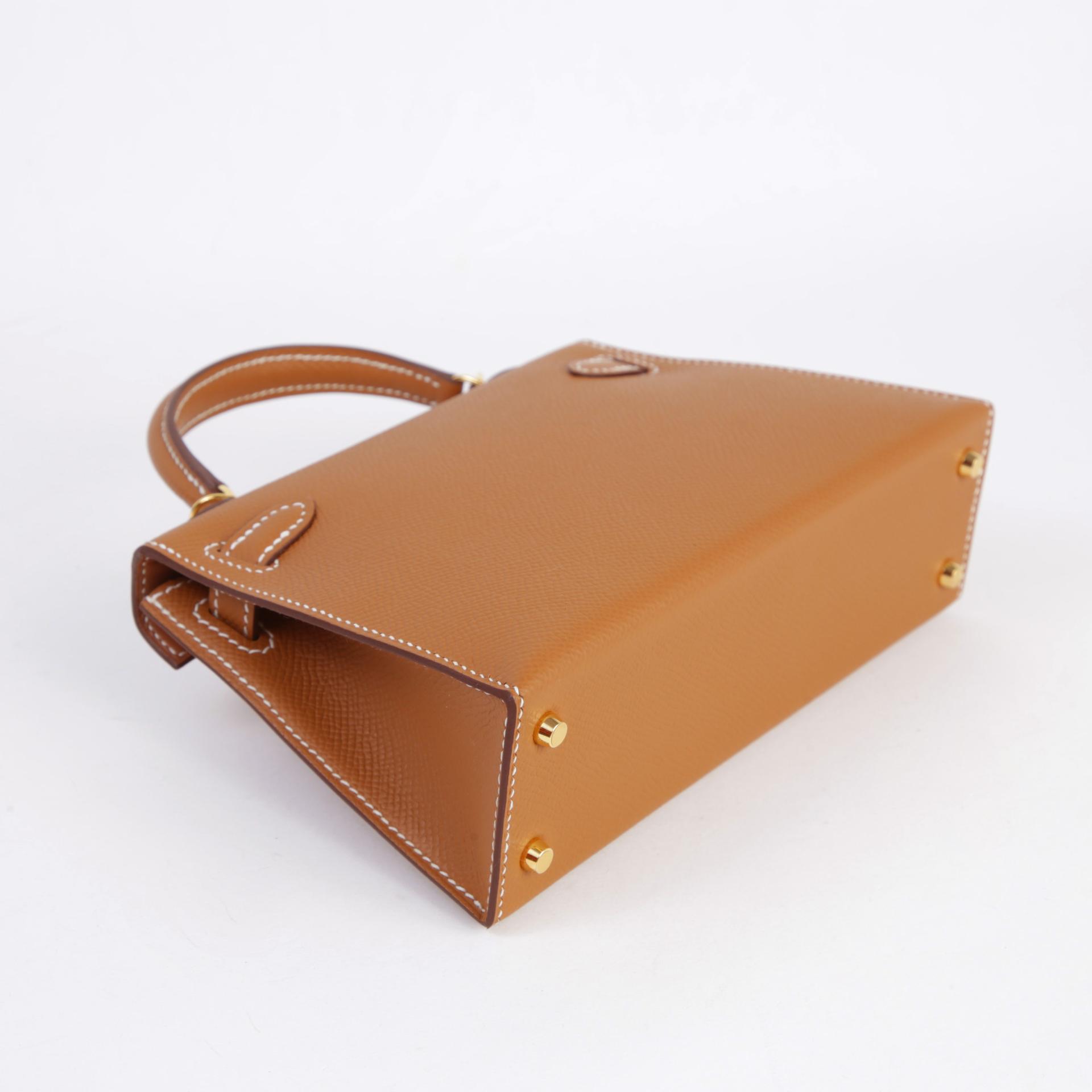 Unused ( Rank NS ) HERMÈS Mini Kelly II Gold (37) Epsom Gold hardware B (2023) - 6