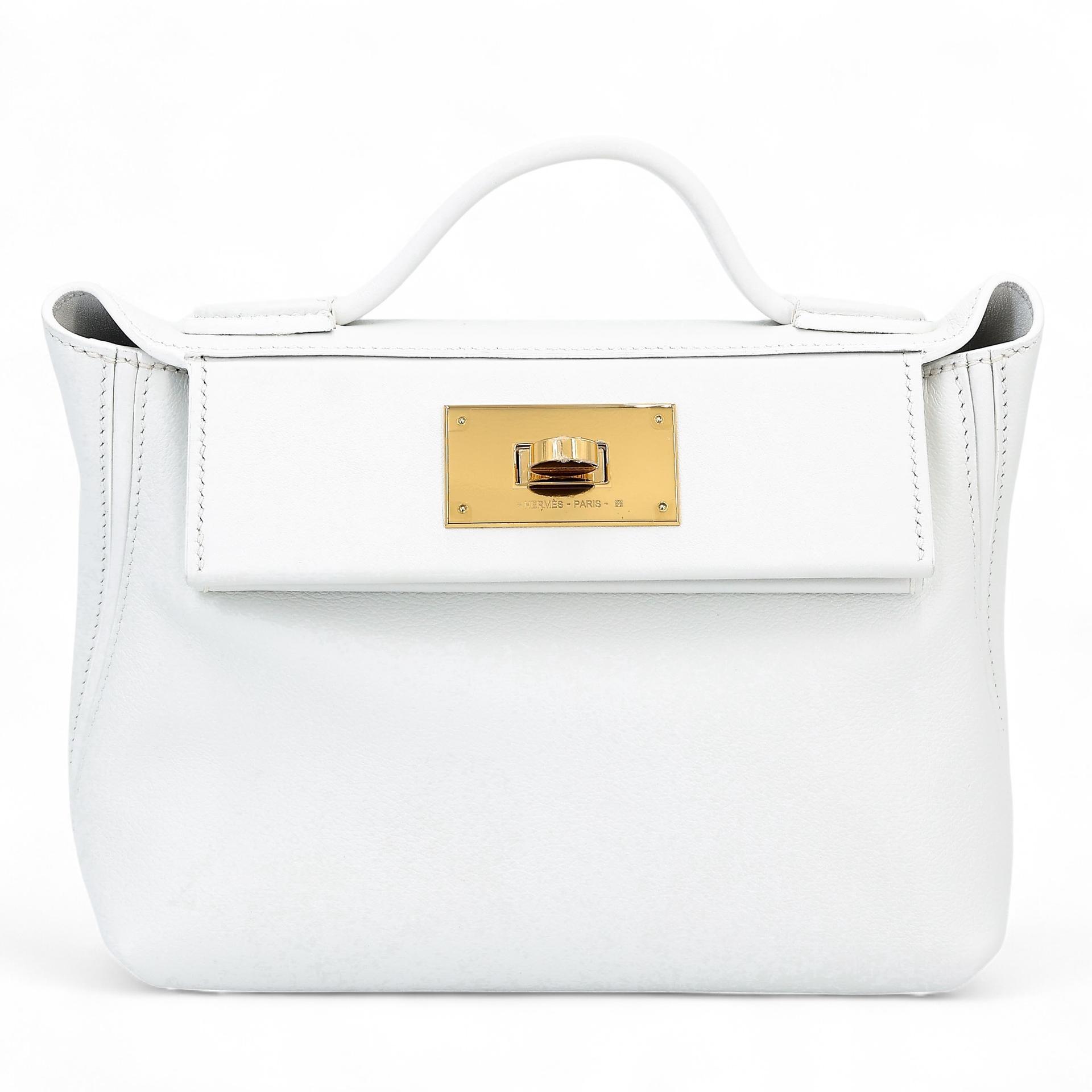 ランク NS 未使用品 HERMÈS エルメス ヴァンキャトルミニ ニューホワイト (0U) エバーカラー スイフト ゴールド金具 B刻印 (2023) - 1