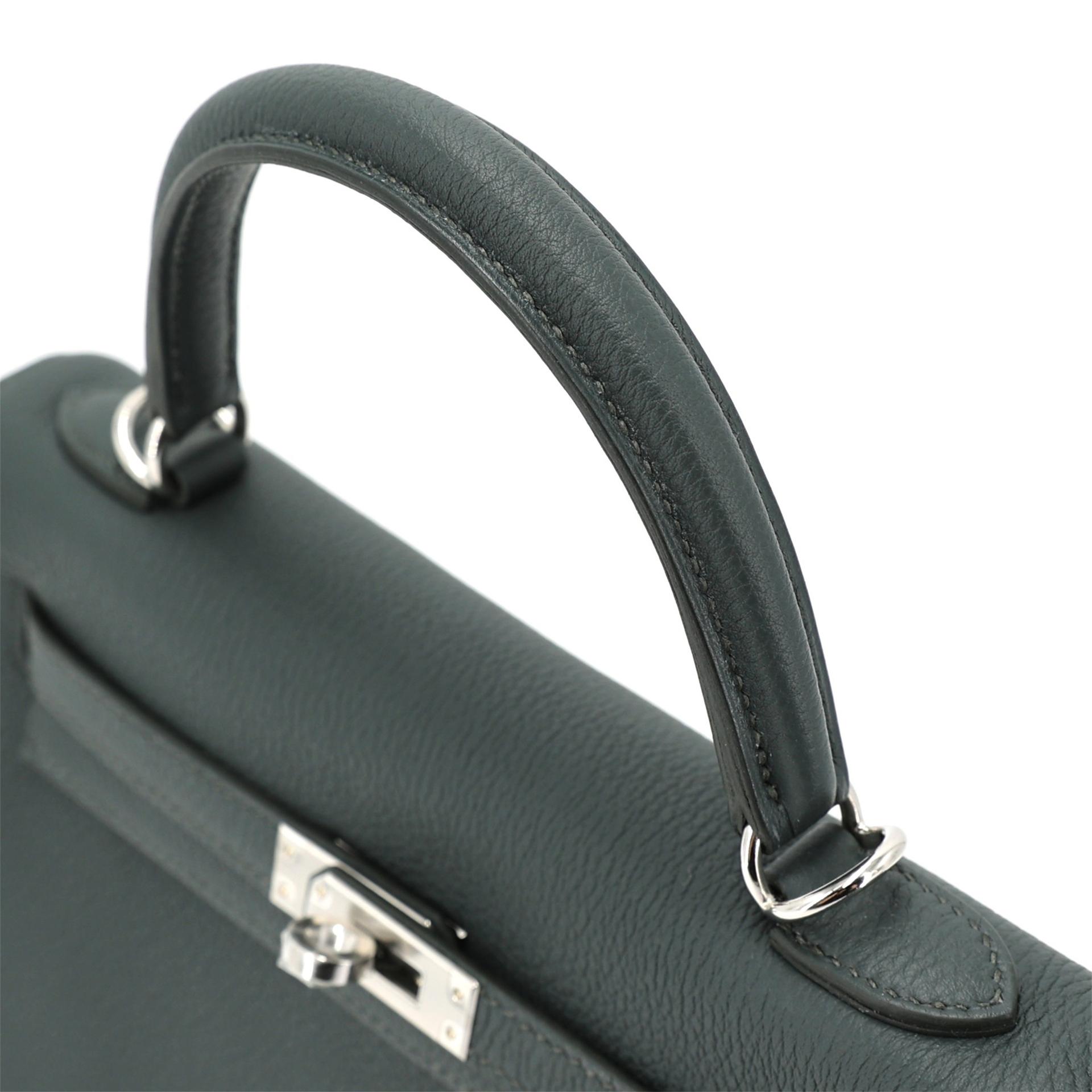 Brand New ( Rank N ) HERMÈS Kelly 25 Vert Mangrove (Q0) Togo Palladium hardware K (2025) - 4