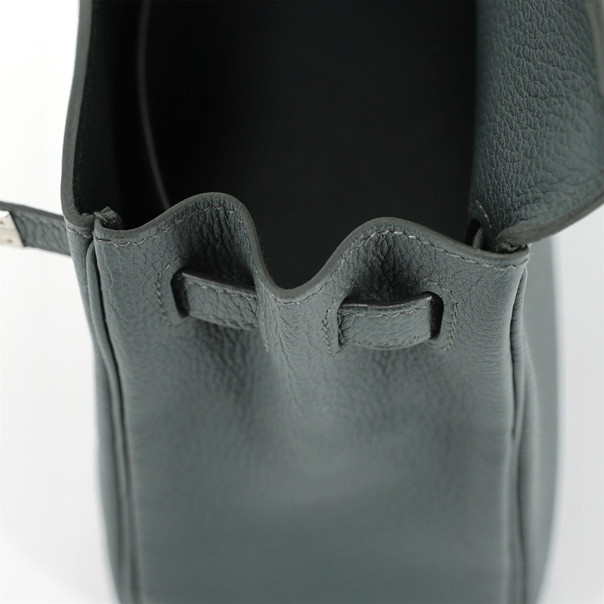 Brand New ( Rank N ) HERMÈS Kelly 25 Vert Mangrove (Q0) Togo Palladium hardware K (2025) - 13