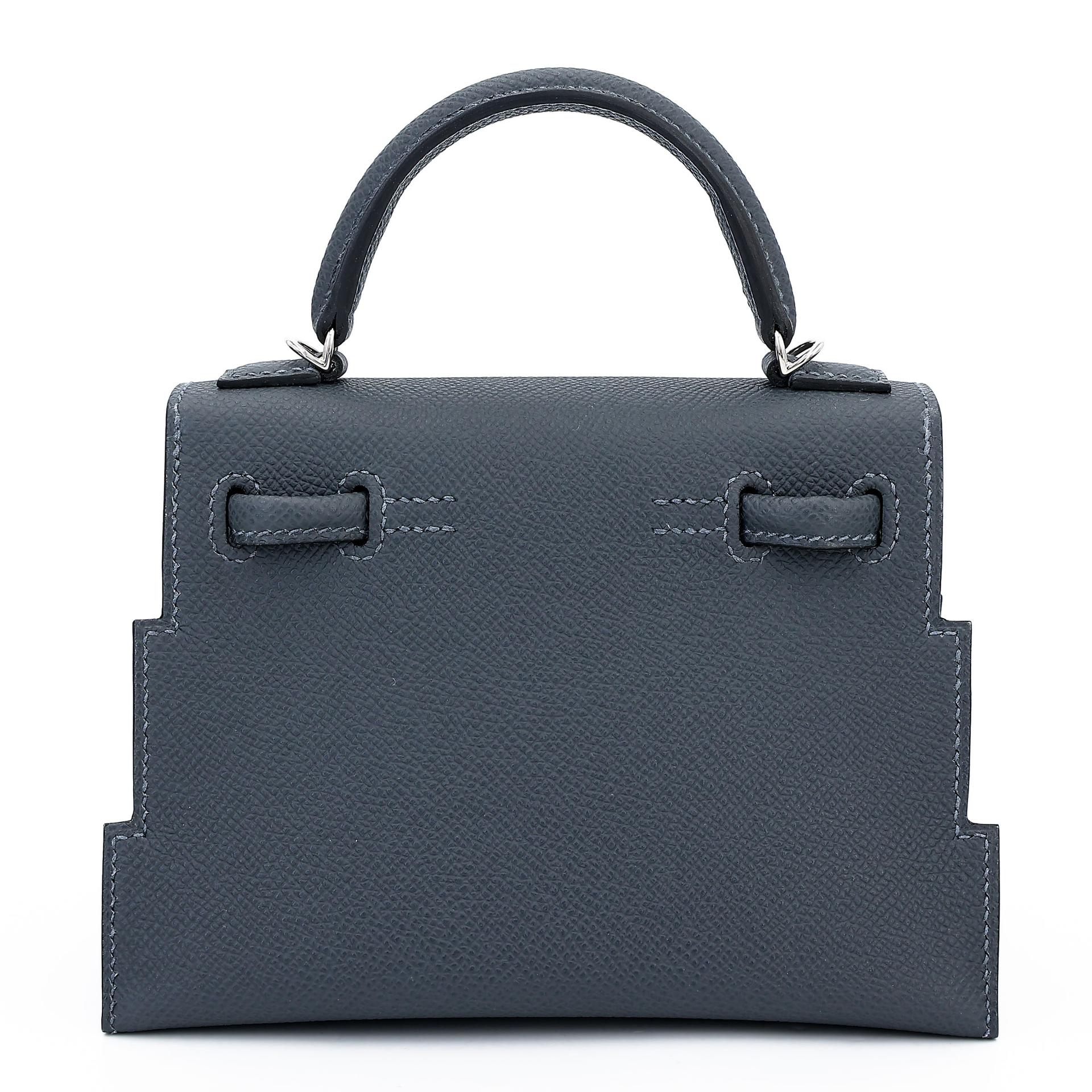 Brand New ( Rank N ) HERMÈS Limited Edition Kelly Doll Picto Gris misty (H0) Noir (89) Vert Fizz (0S) Alezan (3G) Epsom Palladium hardware W (2024) - 2