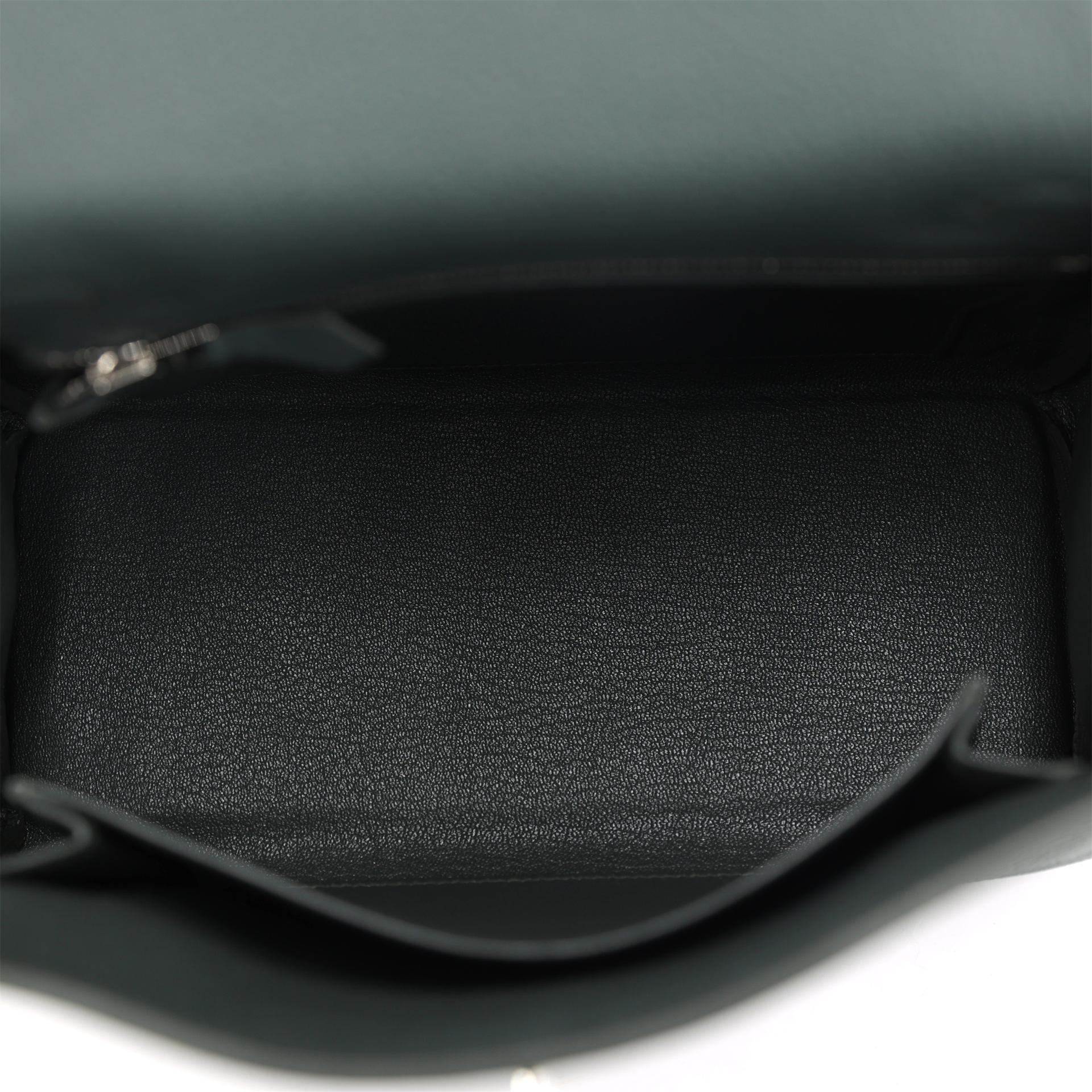Brand New ( Rank N ) HERMÈS Kelly 25 Vert Mangrove (Q0) Togo Palladium hardware K (2025) - 11
