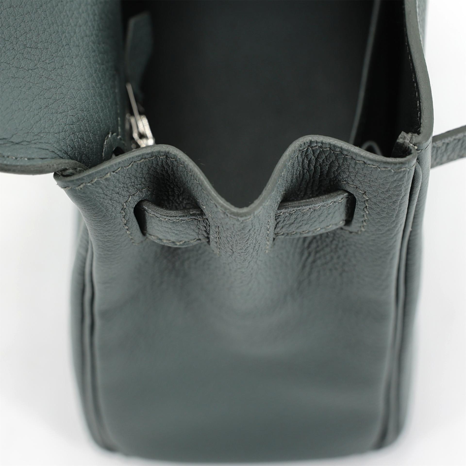 Brand New ( Rank N ) HERMÈS Kelly 25 Vert Mangrove (Q0) Togo Palladium hardware K (2025) - 12