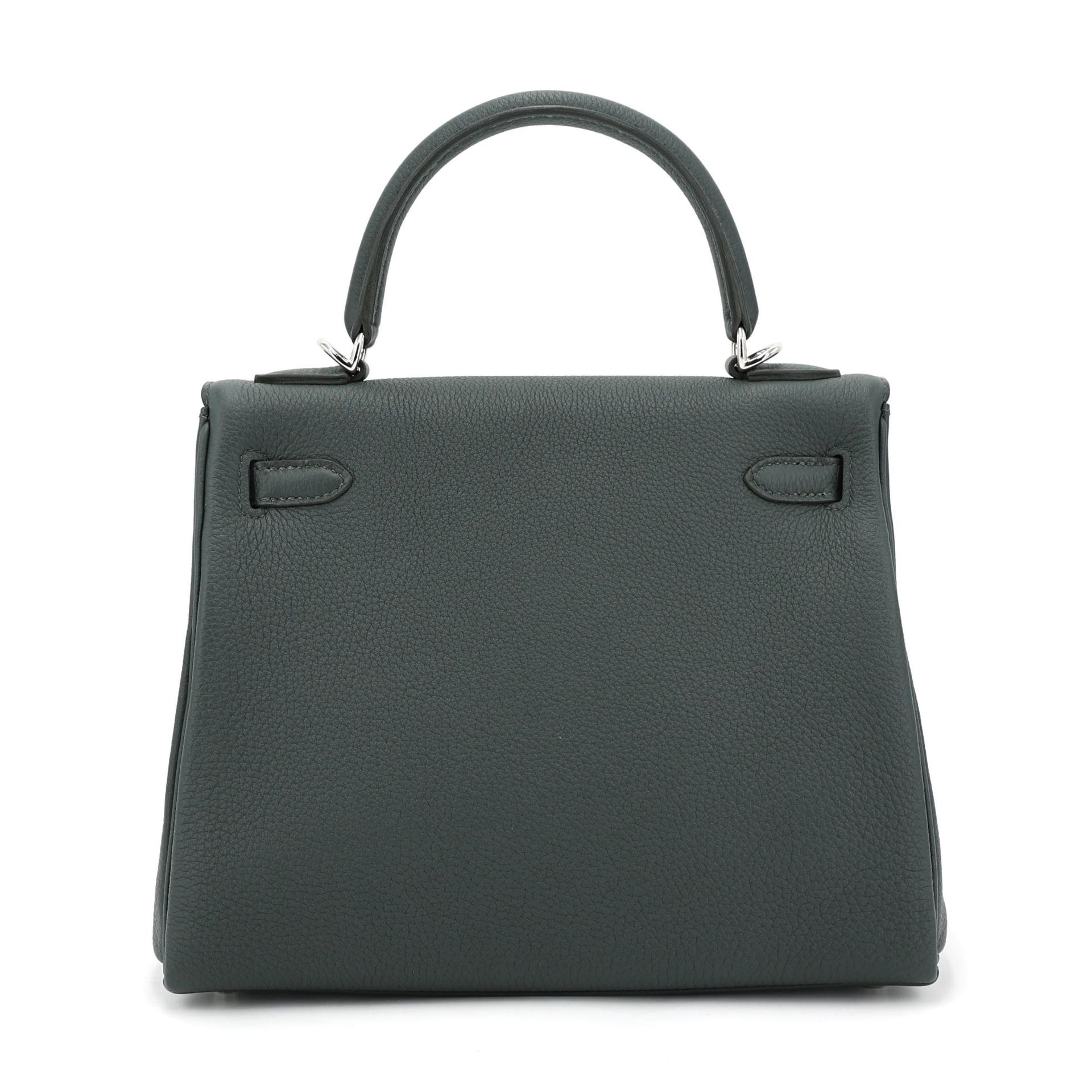 Brand New ( Rank N ) HERMÈS Kelly 25 Vert Mangrove (Q0) Togo Palladium hardware K (2025) - 2