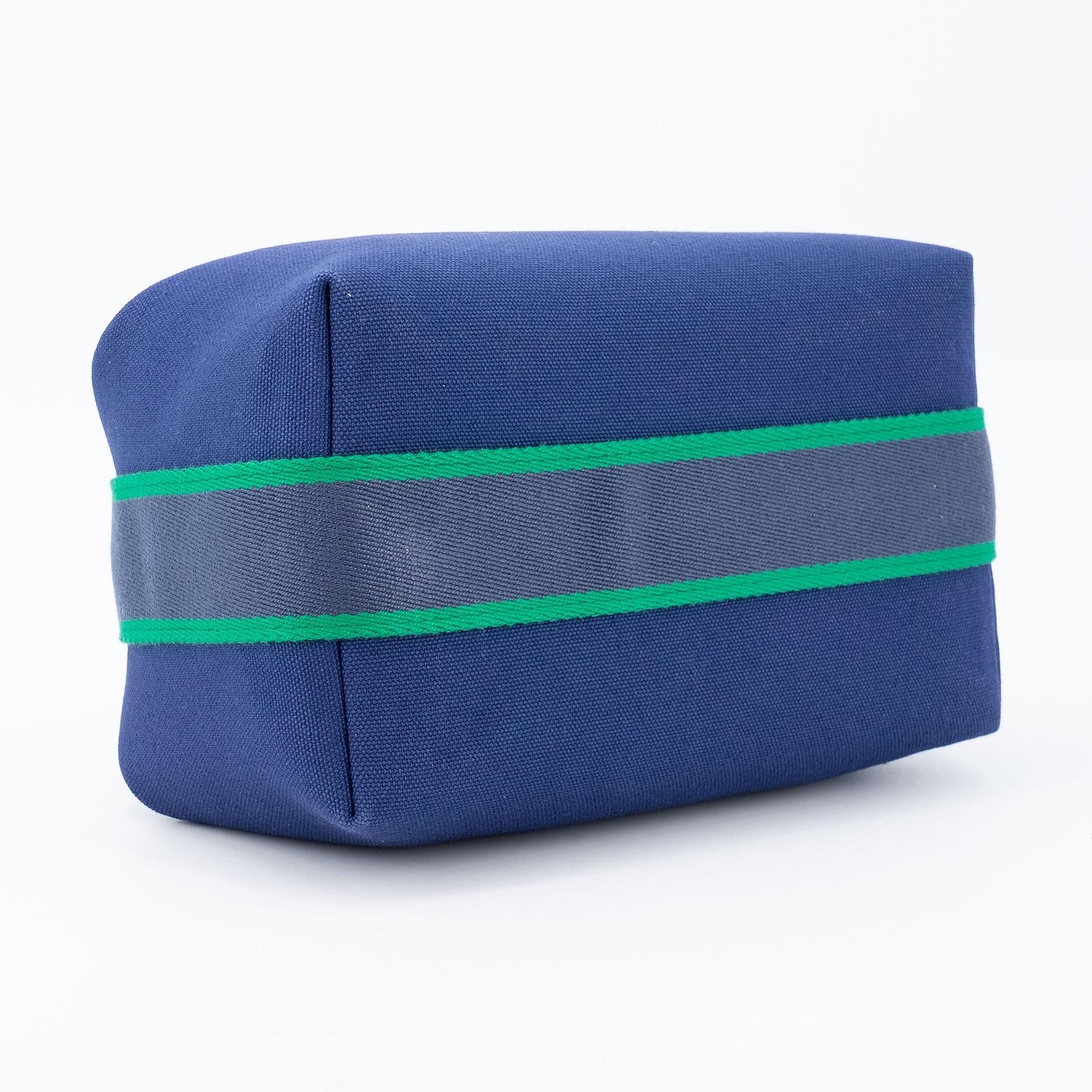 Brand New ( Rank N ) HERMÈS Bride-a-Brac Case PM Blue Cotton Palladium hardware - 9