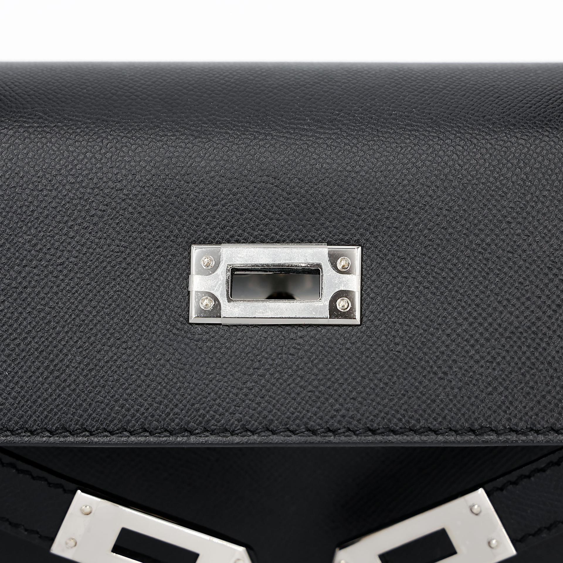 ランク SA HERMÈS エルメス ケリー25 セリエ ヴェルソ ブラック (89) ブルーフランス (71) マダム シルバー金具 W刻印 (2024) - 11
