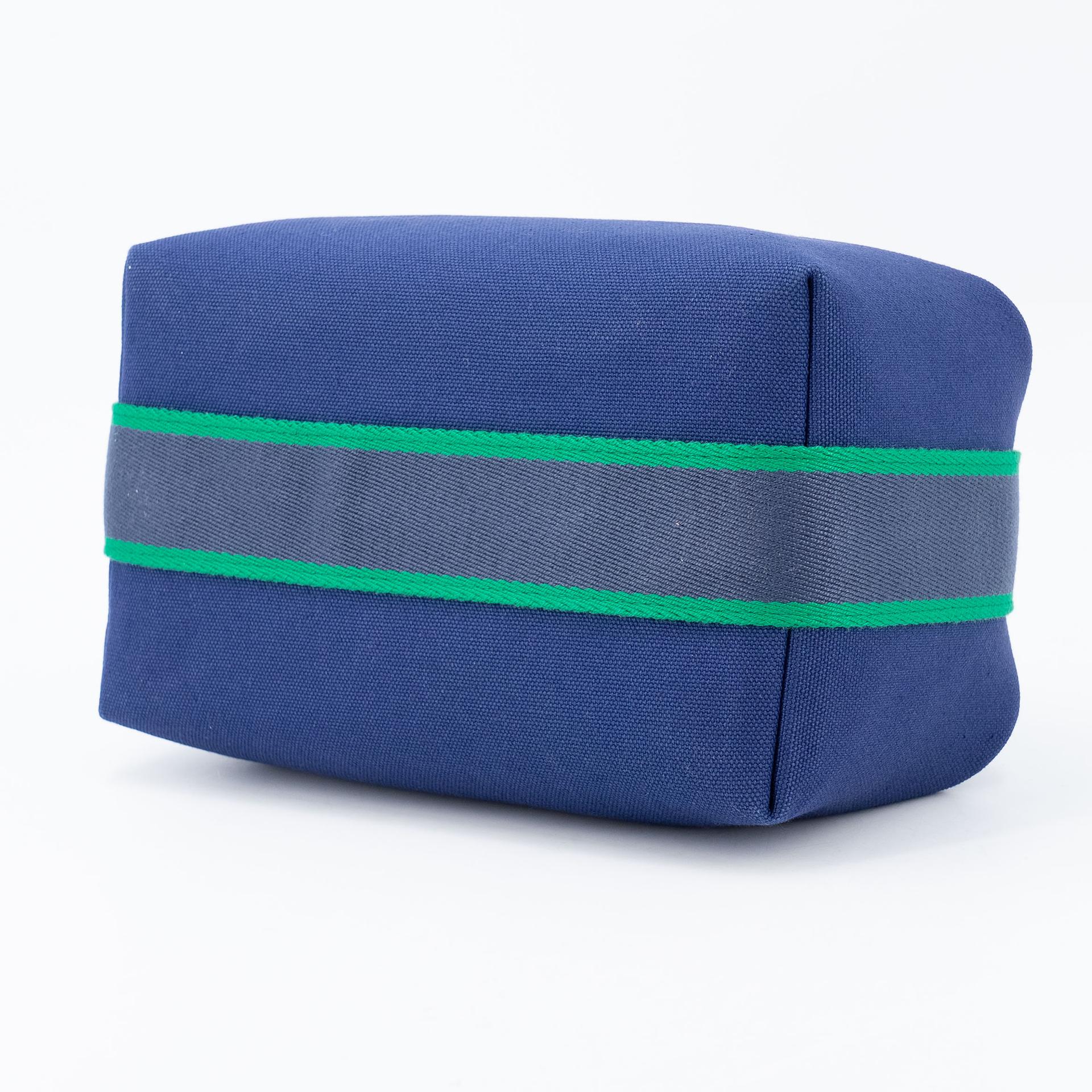 Brand New ( Rank N ) HERMÈS Bride-a-Brac Case PM Blue Cotton Palladium hardware - 10