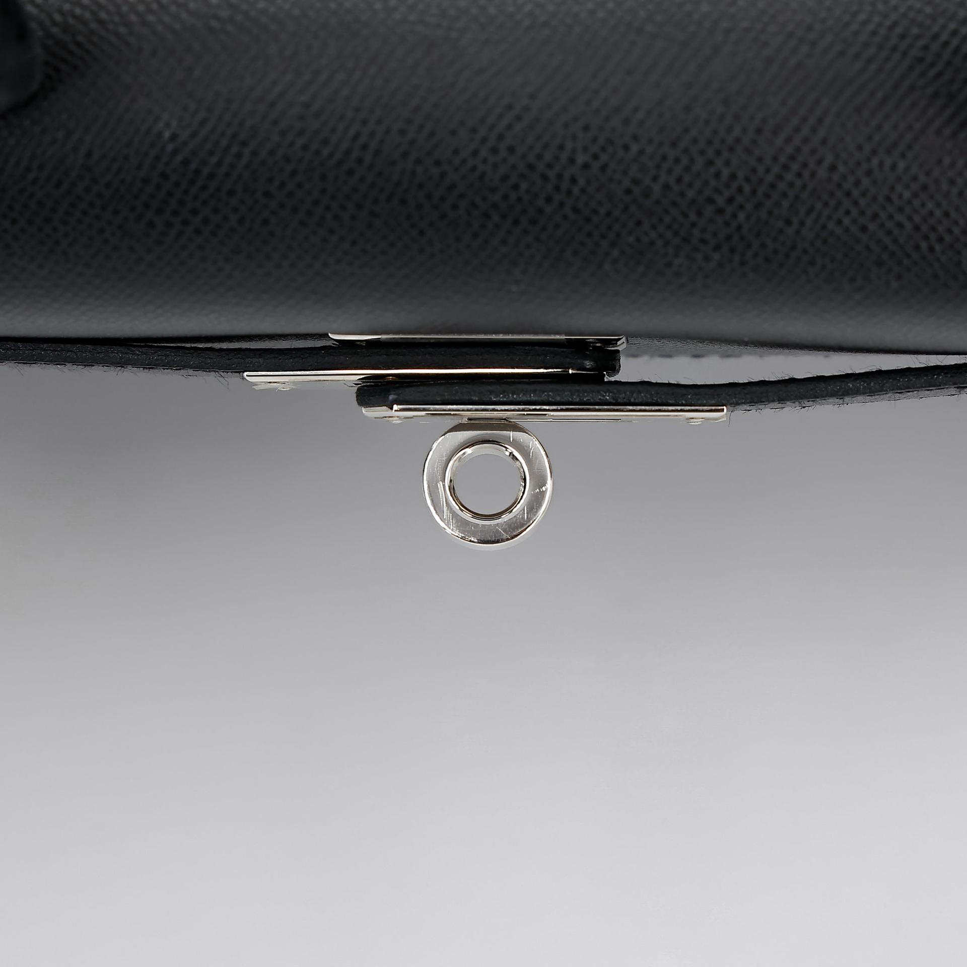 ランク SA HERMÈS エルメス ケリー25 セリエ ヴェルソ ブラック (89) ブルーフランス (71) マダム シルバー金具 W刻印 (2024) - 10