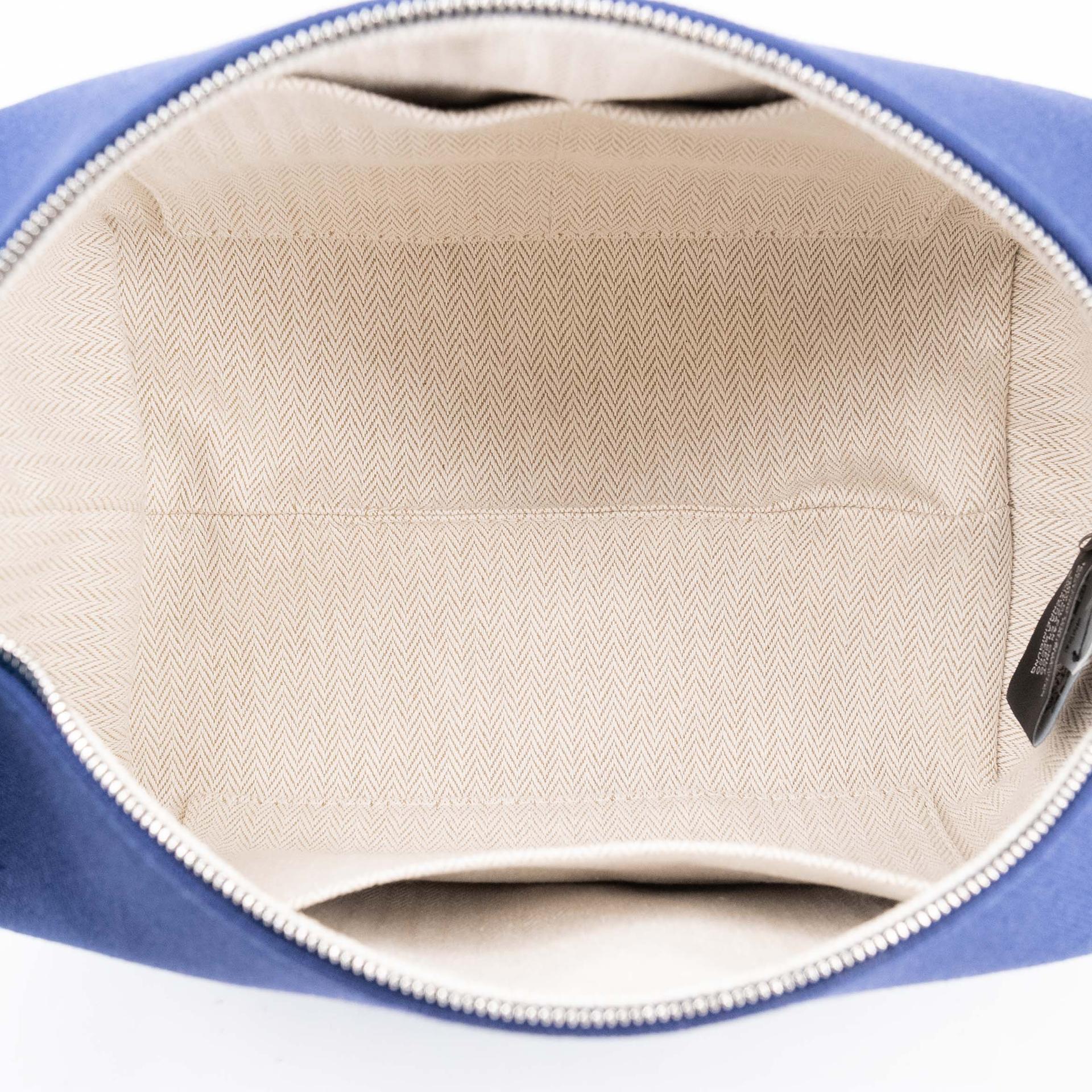 Brand New ( Rank N ) HERMÈS Bride-a-Brac Case PM Blue Cotton Palladium hardware - 14