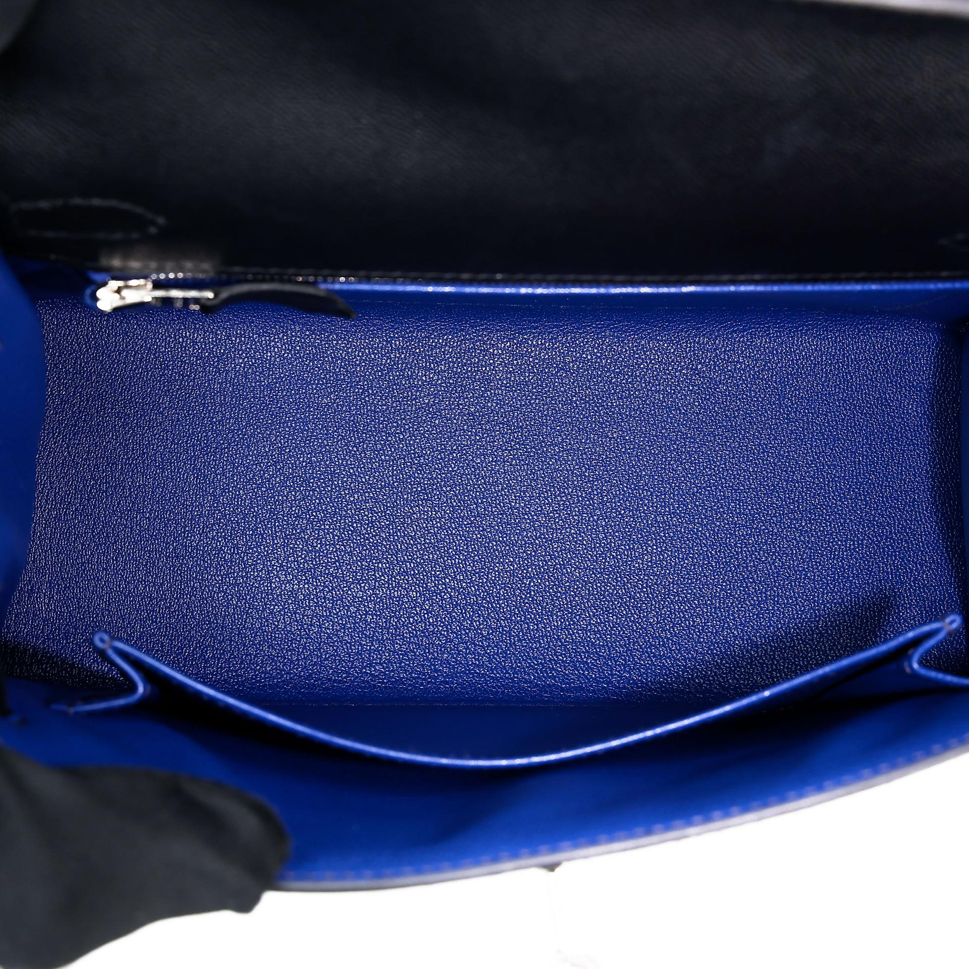 ランク SA HERMÈS エルメス ケリー25 セリエ ヴェルソ ブラック (89) ブルーフランス (71) マダム シルバー金具 W刻印 (2024) - 18