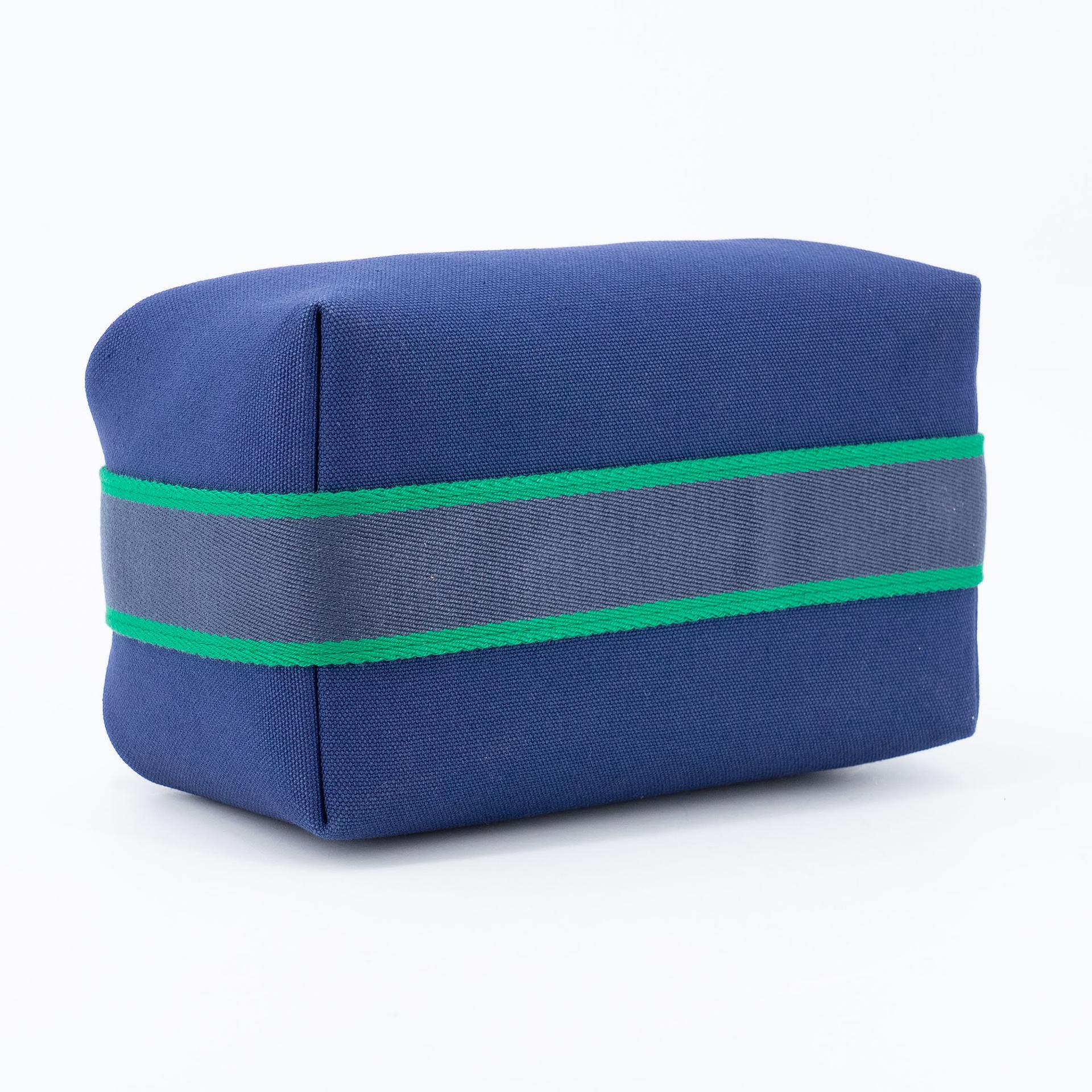 Brand New ( Rank N ) HERMÈS Bride-a-Brac Case PM Blue Cotton Palladium hardware - 7