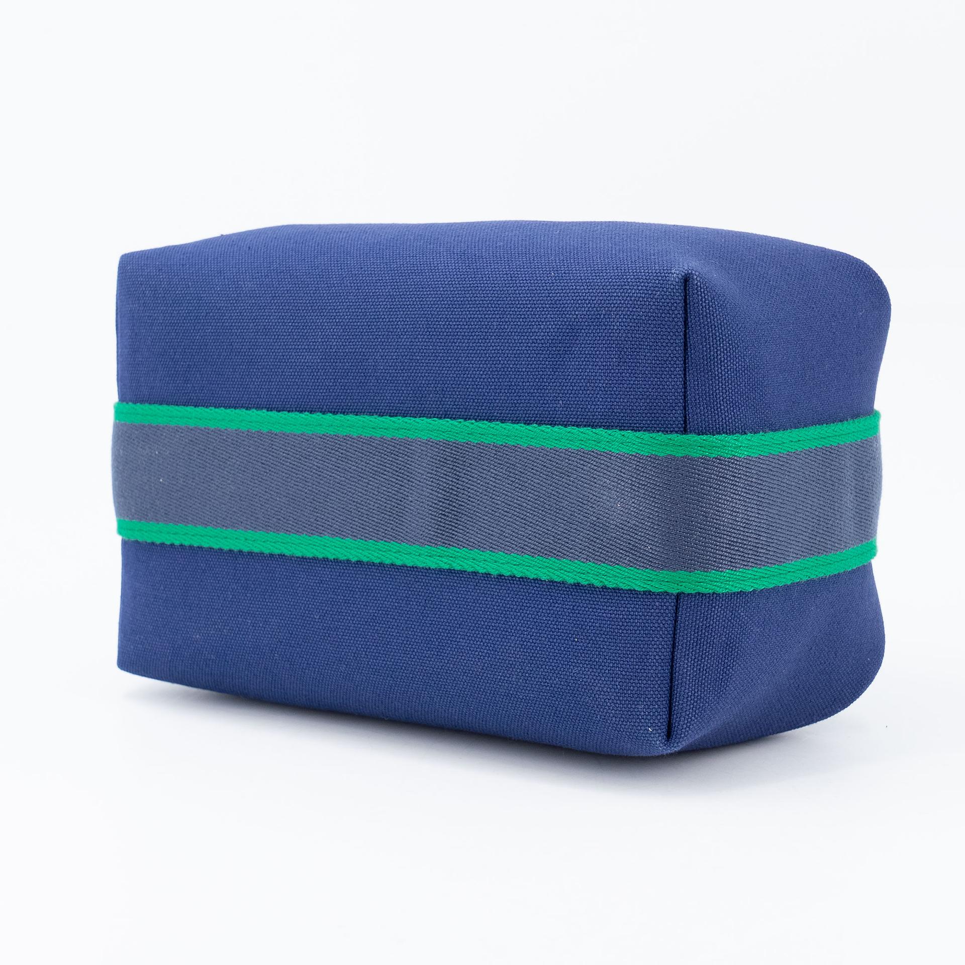 Brand New ( Rank N ) HERMÈS Bride-a-Brac Case PM Blue Cotton Palladium hardware - 8