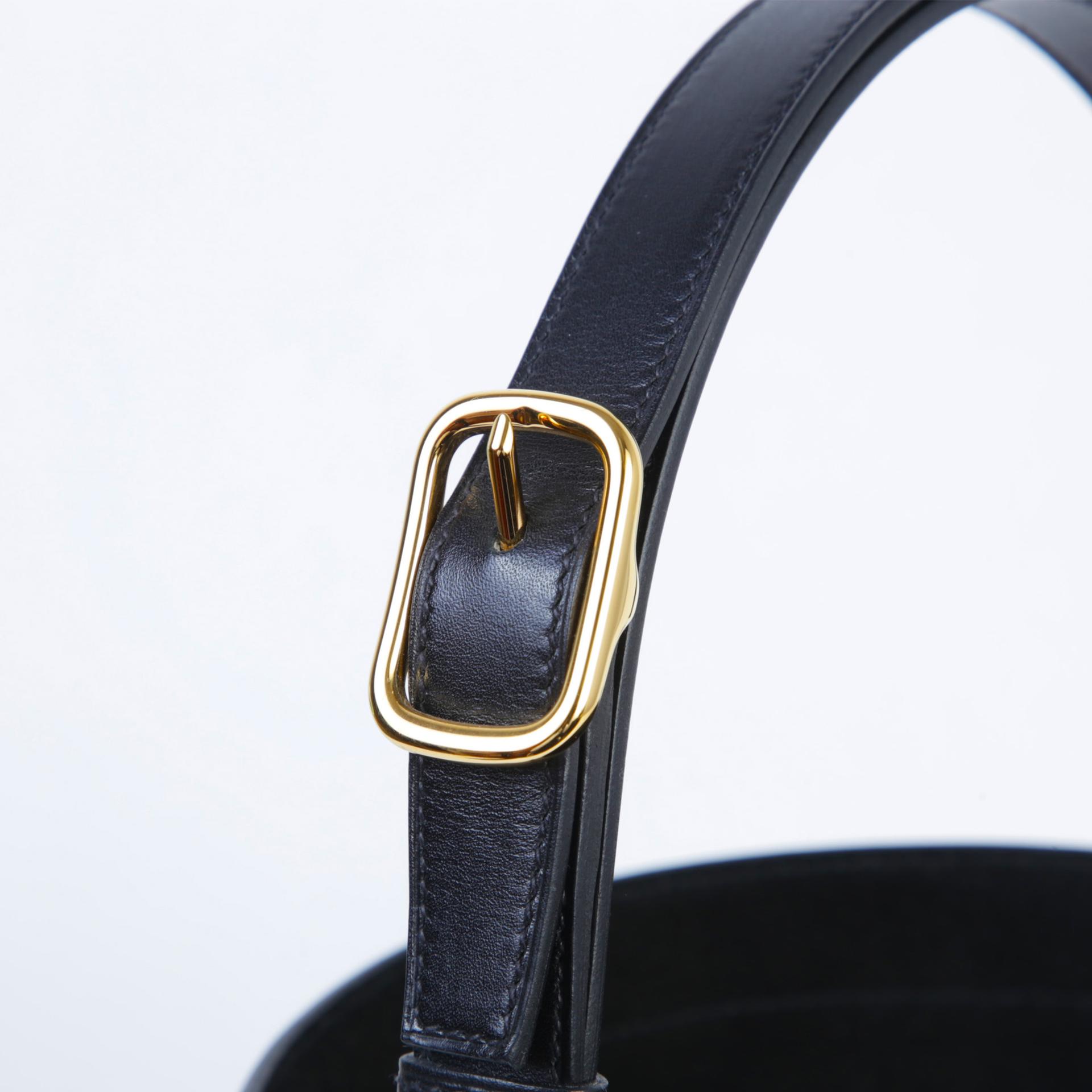 Unused ( Rank NS ) HERMÈS Sac De Mangeoire Play Bucket Bag Noir (89) Tadelakt Gold hardware - 4