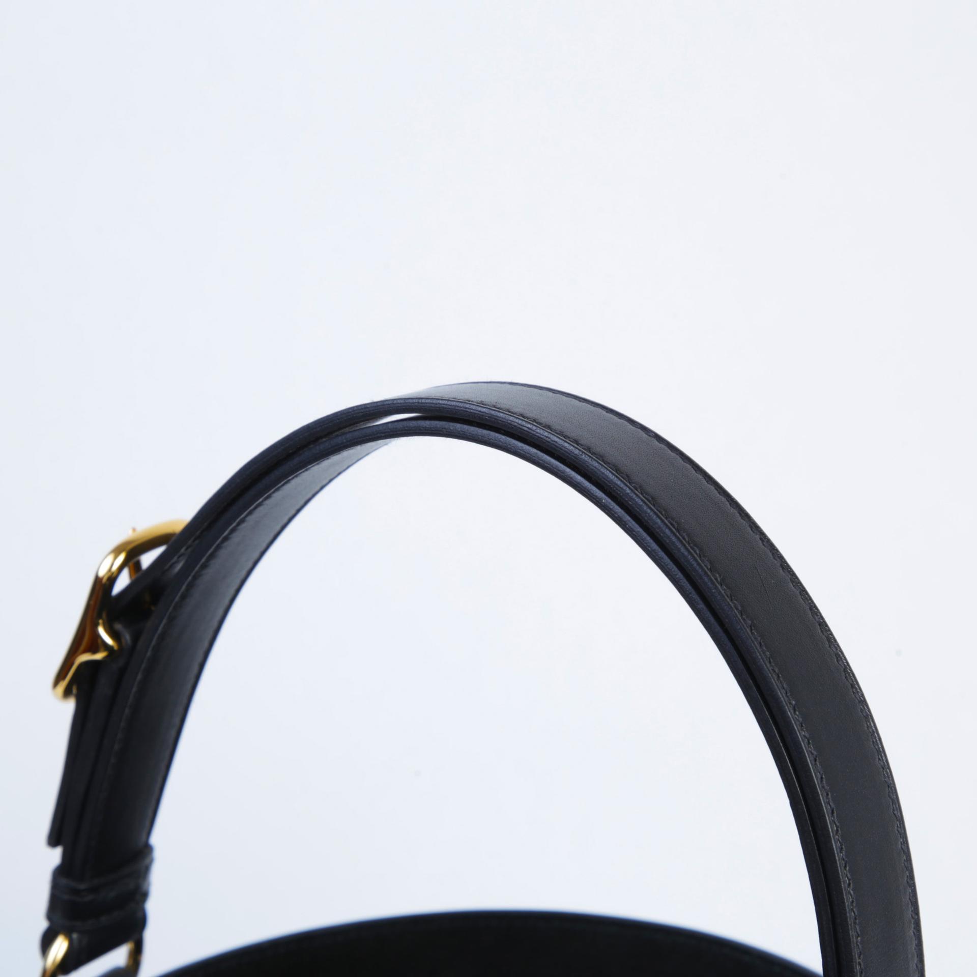 Unused ( Rank NS ) HERMÈS Sac De Mangeoire Play Bucket Bag Noir (89) Tadelakt Gold hardware - 3