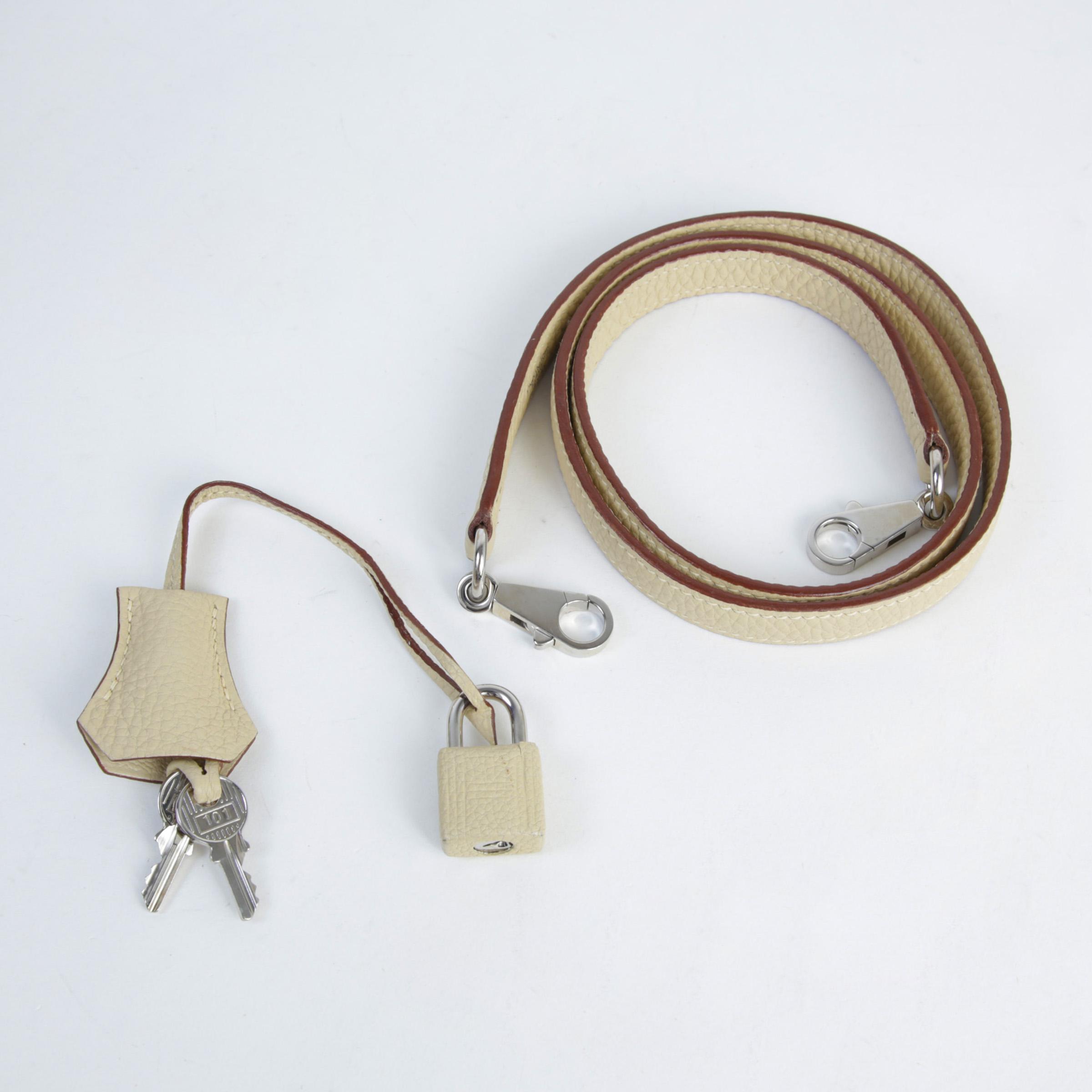 Very Good ( Rank A) HERMÈS Kelly 25 Parchemin (3C) Togo Palladium hardware Square K (2007) - 14