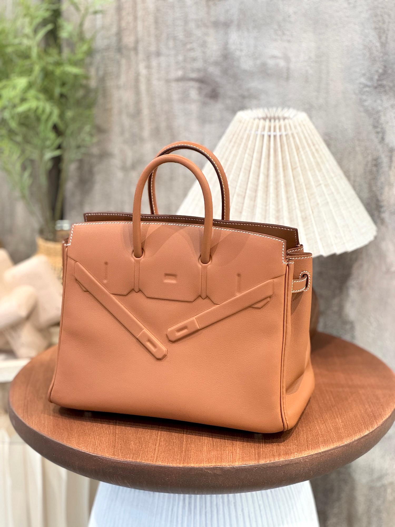Unused ( Rank NS ) HERMÈS Limited Edition Birkin 25 Shadow Gold (37) Swift Palladium hardware Y (2020) - 4