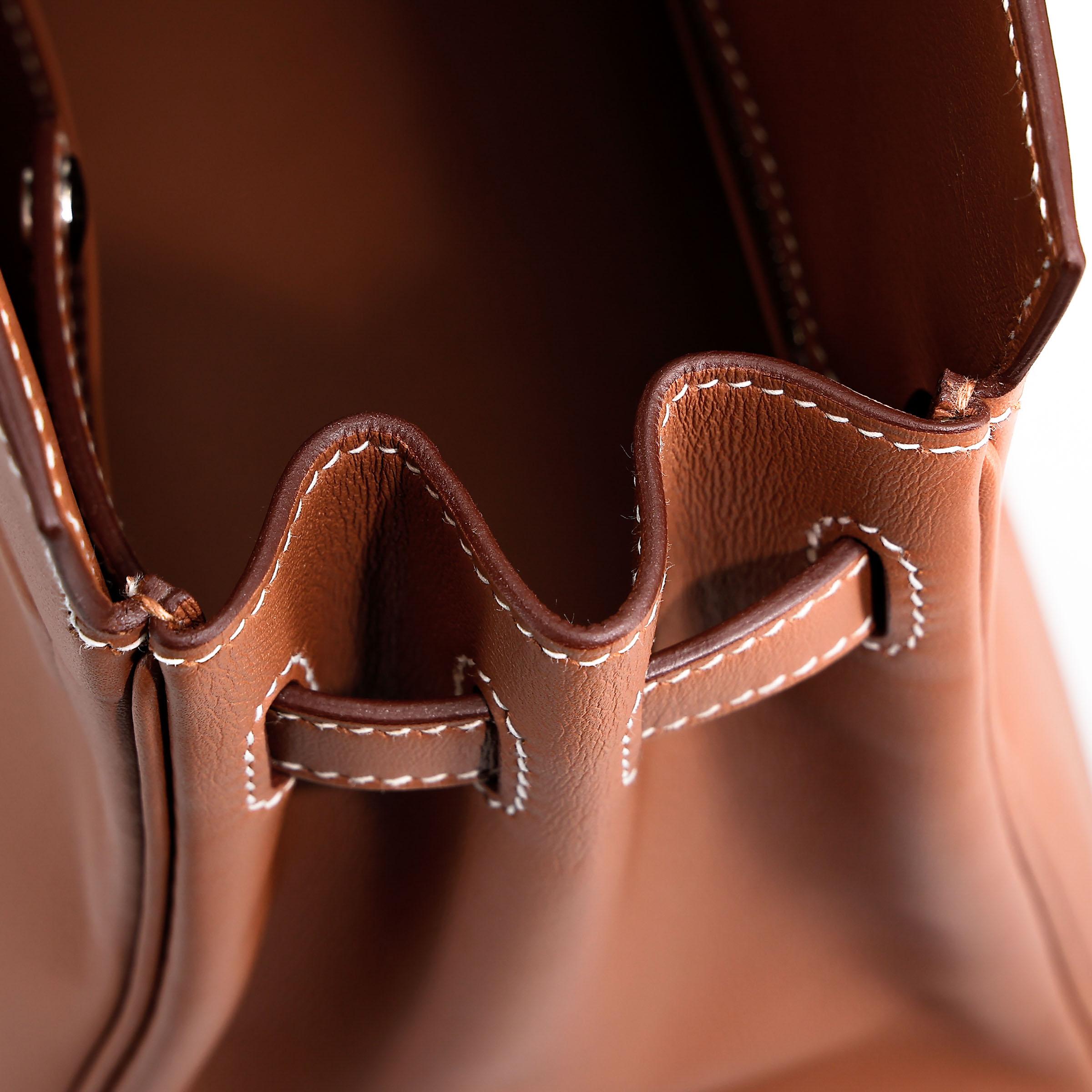 Unused ( Rank NS ) HERMÈS Limited Edition Birkin 25 Shadow Gold (37) Swift Palladium hardware Y (2020) - 12
