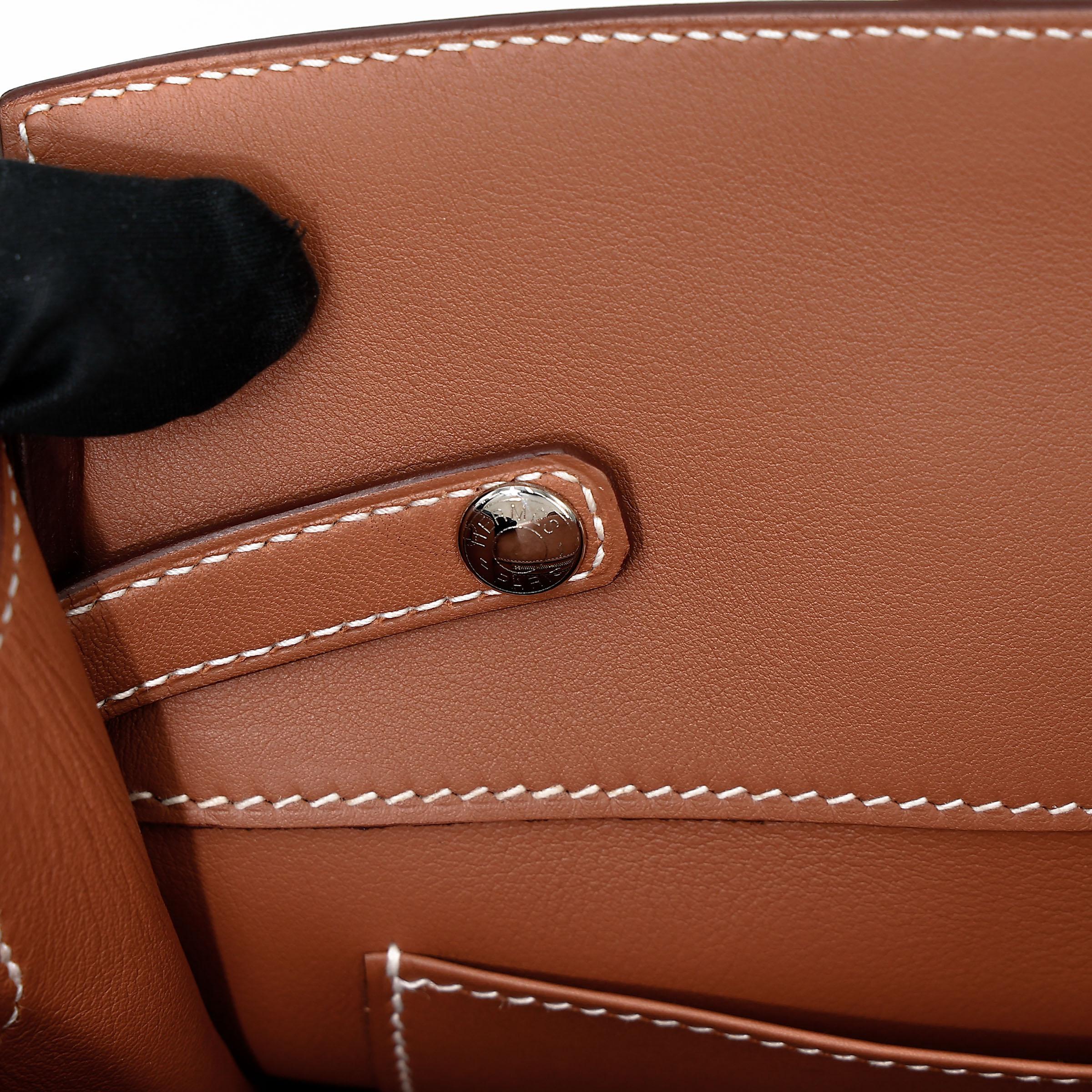 Unused ( Rank NS ) HERMÈS Limited Edition Birkin 25 Shadow Gold (37) Swift Palladium hardware Y (2020) - 14