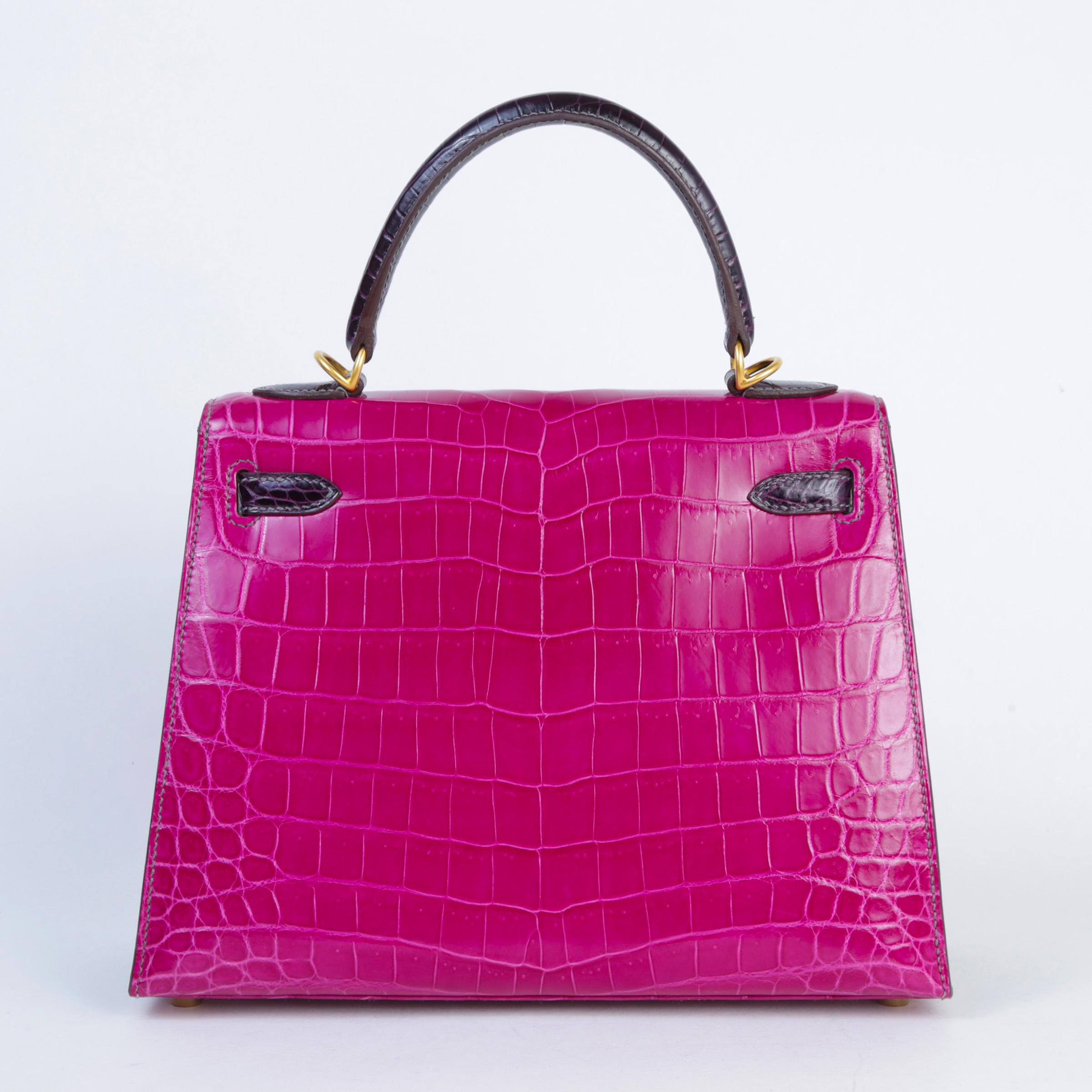 Kelly 25 Sellier Rose Scheherazade (J5) Aubergine (3V)