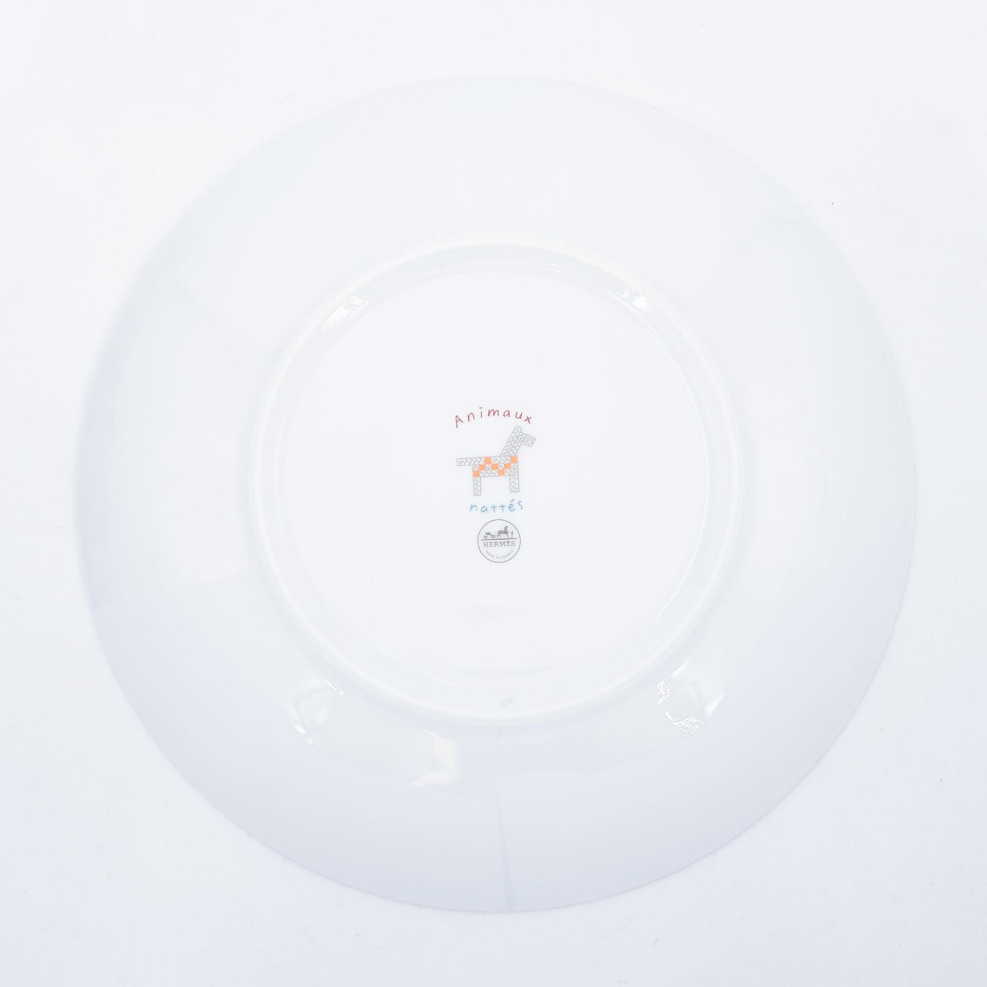 Unused ( Rank NS ) HERMÈS Animaux Nattes Tableware set of 4 pieces White Porcelain - 6