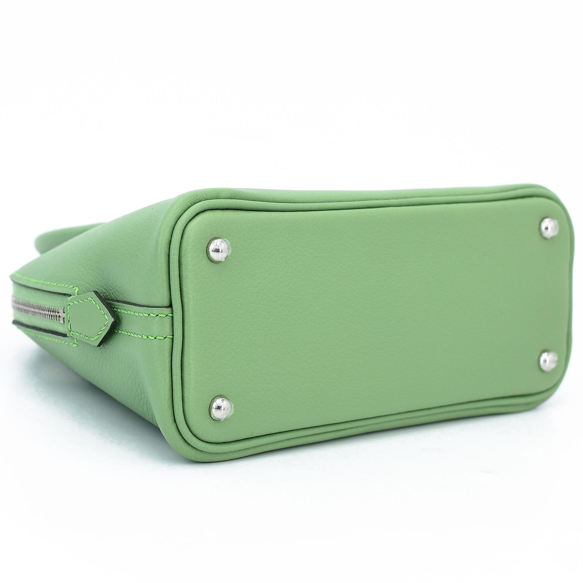 未使用保存品 HERMÈS 愛馬仕 Mini Bolide 1923 3I 牛油果綠 Vert Criquet Evercolor皮 銀扣 B刻 2023年 - 9