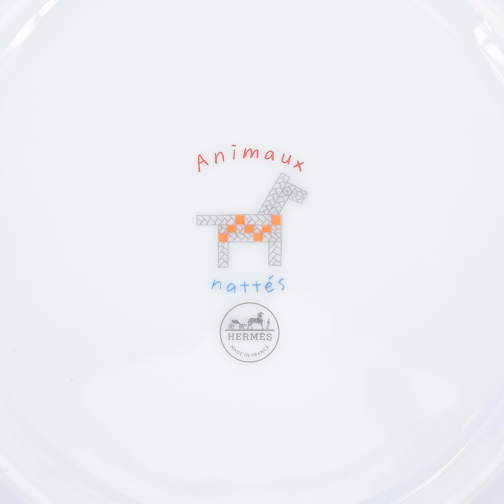 Unused ( Rank NS ) HERMÈS Animaux Nattes Tableware set of 4 pieces White Porcelain - 7