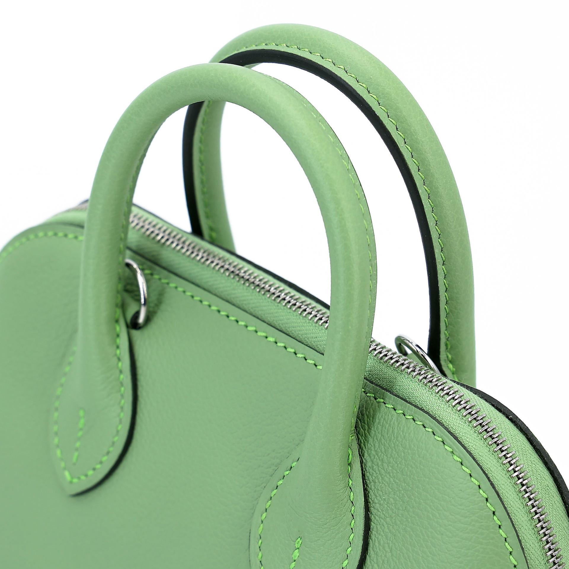 未使用保存品 HERMÈS 愛馬仕 Mini Bolide 1923 3I 牛油果綠 Vert Criquet Evercolor皮 銀扣 B刻 2023年 - 5