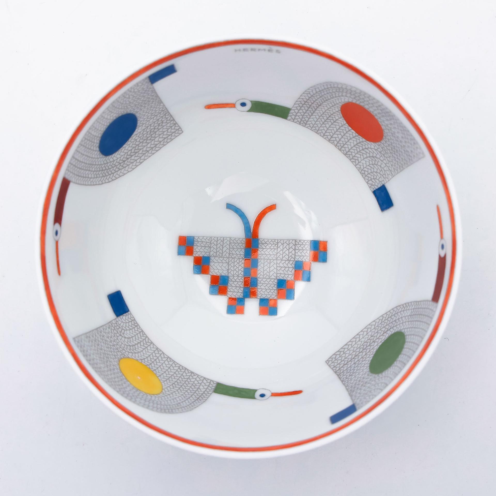 Brand New ( Rank N ) HERMÈS Animaux Nattes Tableware set of 4 pieces White Porcelain - 13