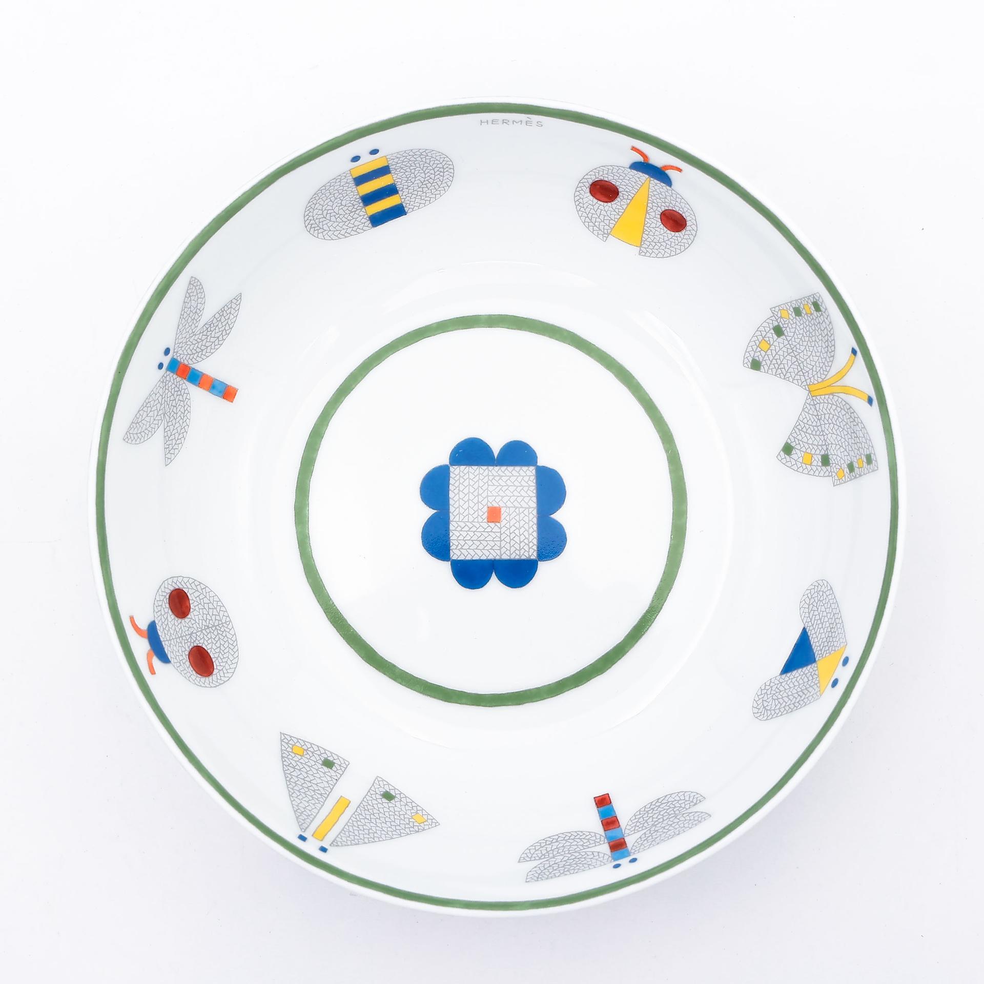 Unused ( Rank NS ) HERMÈS Animaux Nattes Tableware set of 4 pieces White Porcelain - 8