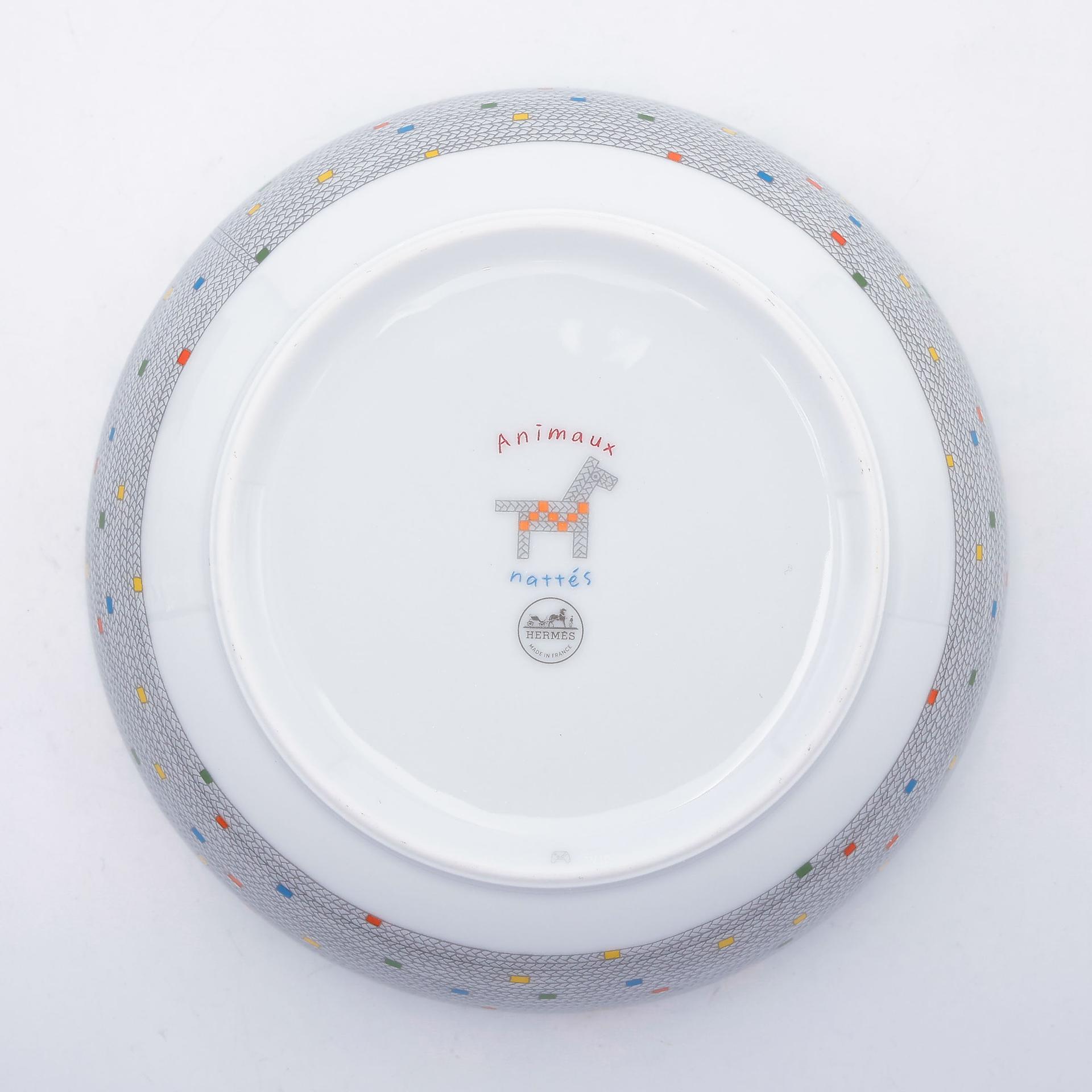 Brand New ( Rank N ) HERMÈS Animaux Nattes Tableware set of 4 pieces White Porcelain - 10