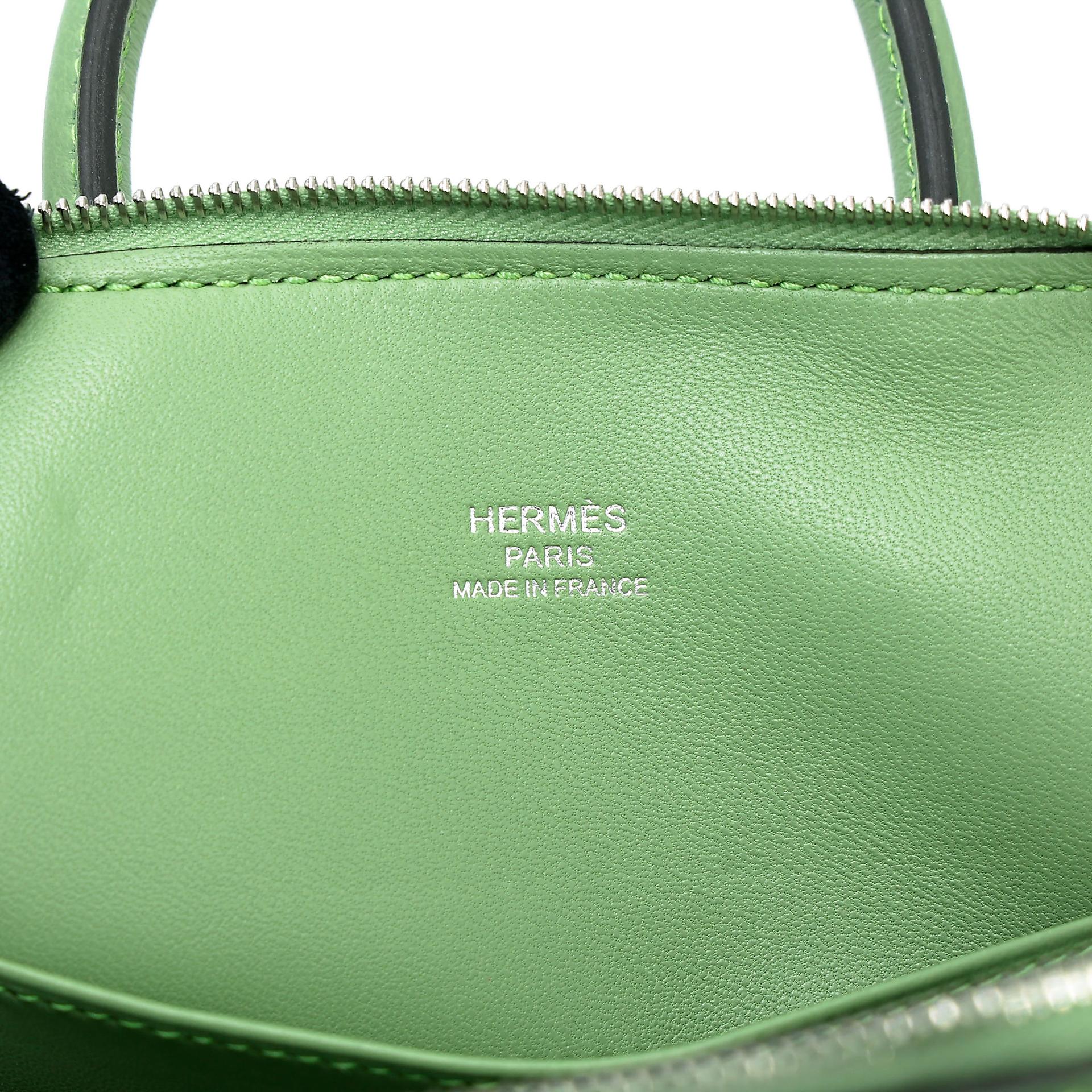 未使用保存品 HERMÈS 愛馬仕 Mini Bolide 1923 3I 牛油果綠 Vert Criquet Evercolor皮 銀扣 B刻 2023年 - 11