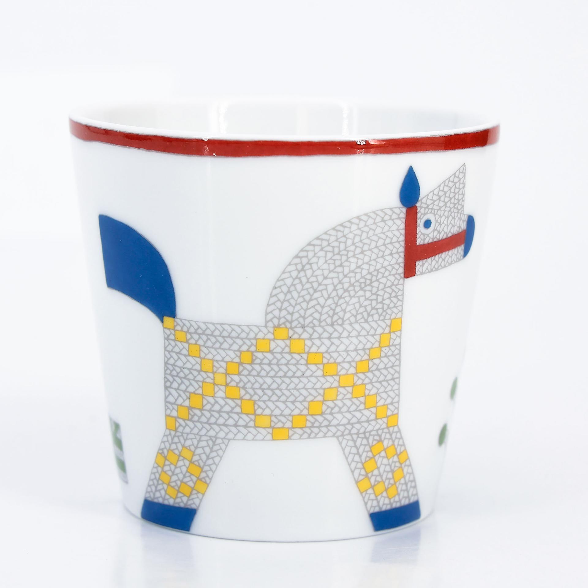 Unused ( Rank NS ) HERMÈS Animaux Nattes Tableware set of 4 pieces White Porcelain - 21
