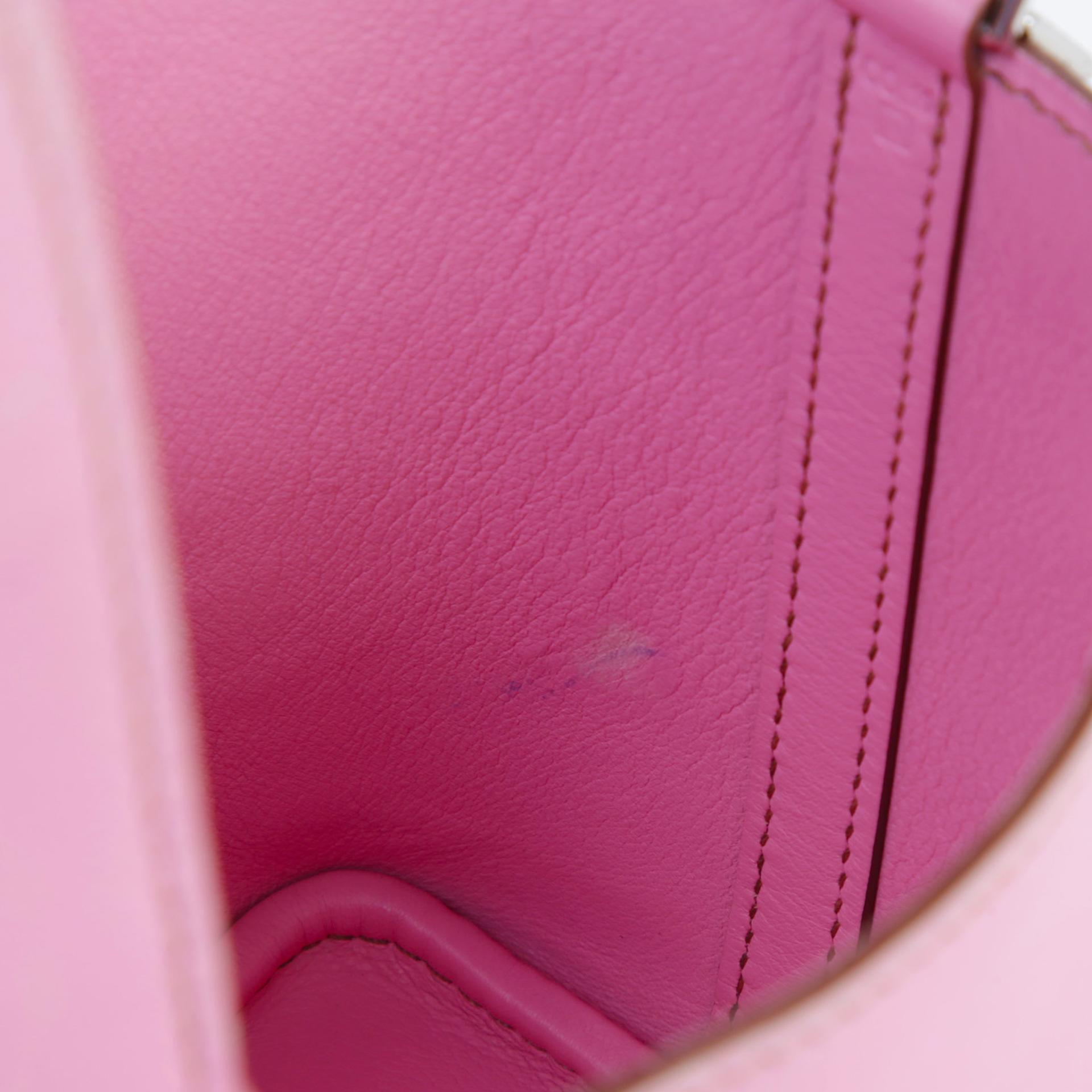 Good ( Rank AB) HERMÈS Picotin Lock Micro 14 Pink (5P) Evercolor Palladium hardware Square N (2010) - 11