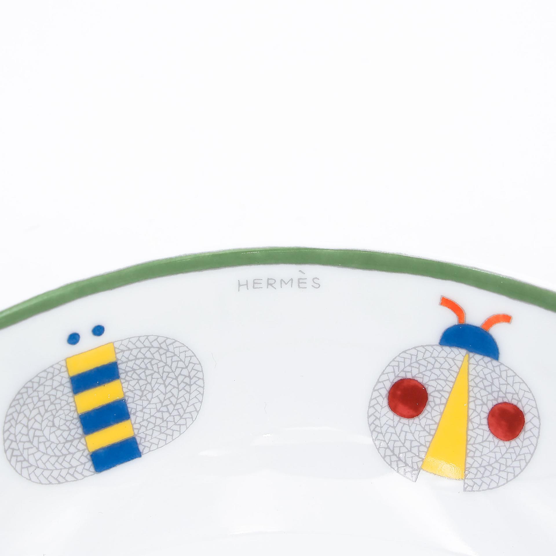 Unused ( Rank NS ) HERMÈS Animaux Nattes Tableware set of 4 pieces White Porcelain - 9