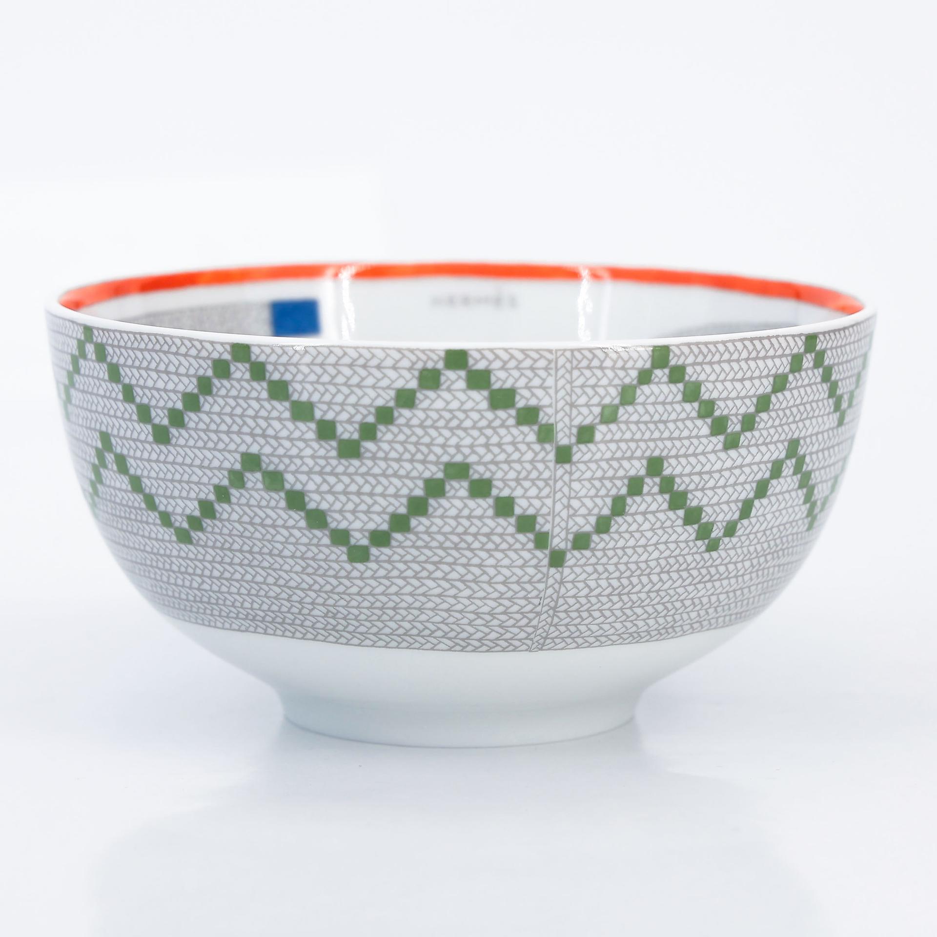 Unused ( Rank NS ) HERMÈS Animaux Nattes Tableware set of 4 pieces White Porcelain - 15