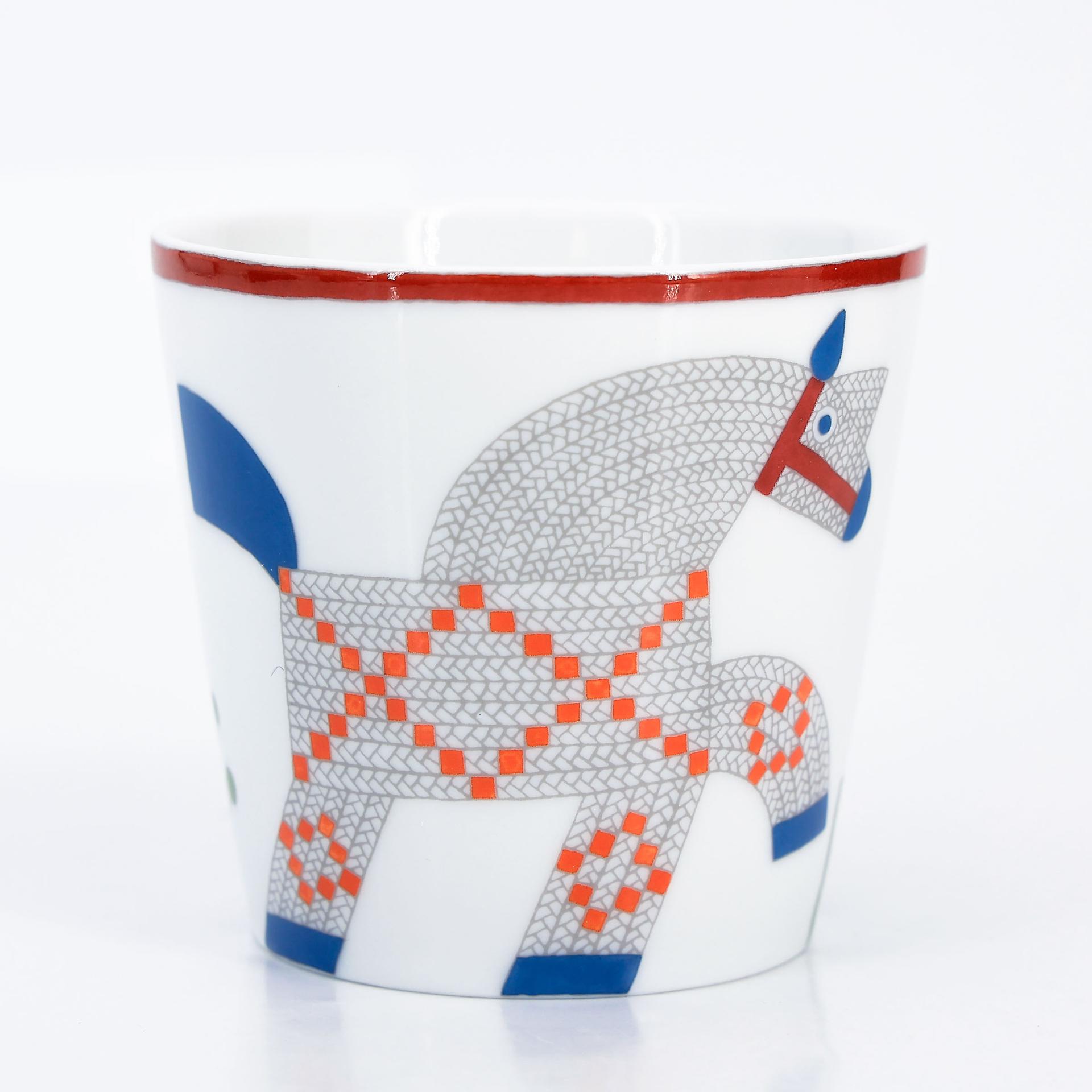 Unused ( Rank NS ) HERMÈS Animaux Nattes Tableware set of 4 pieces White Porcelain - 20