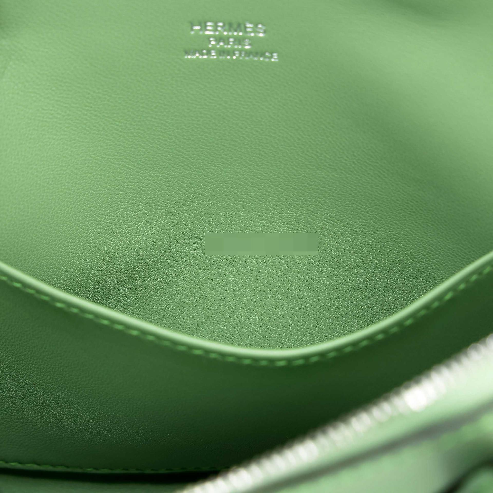 未使用保存品 HERMÈS 愛馬仕 Mini Bolide 1923 3I 牛油果綠 Vert Criquet Evercolor皮 銀扣 B刻 2023年 - 12