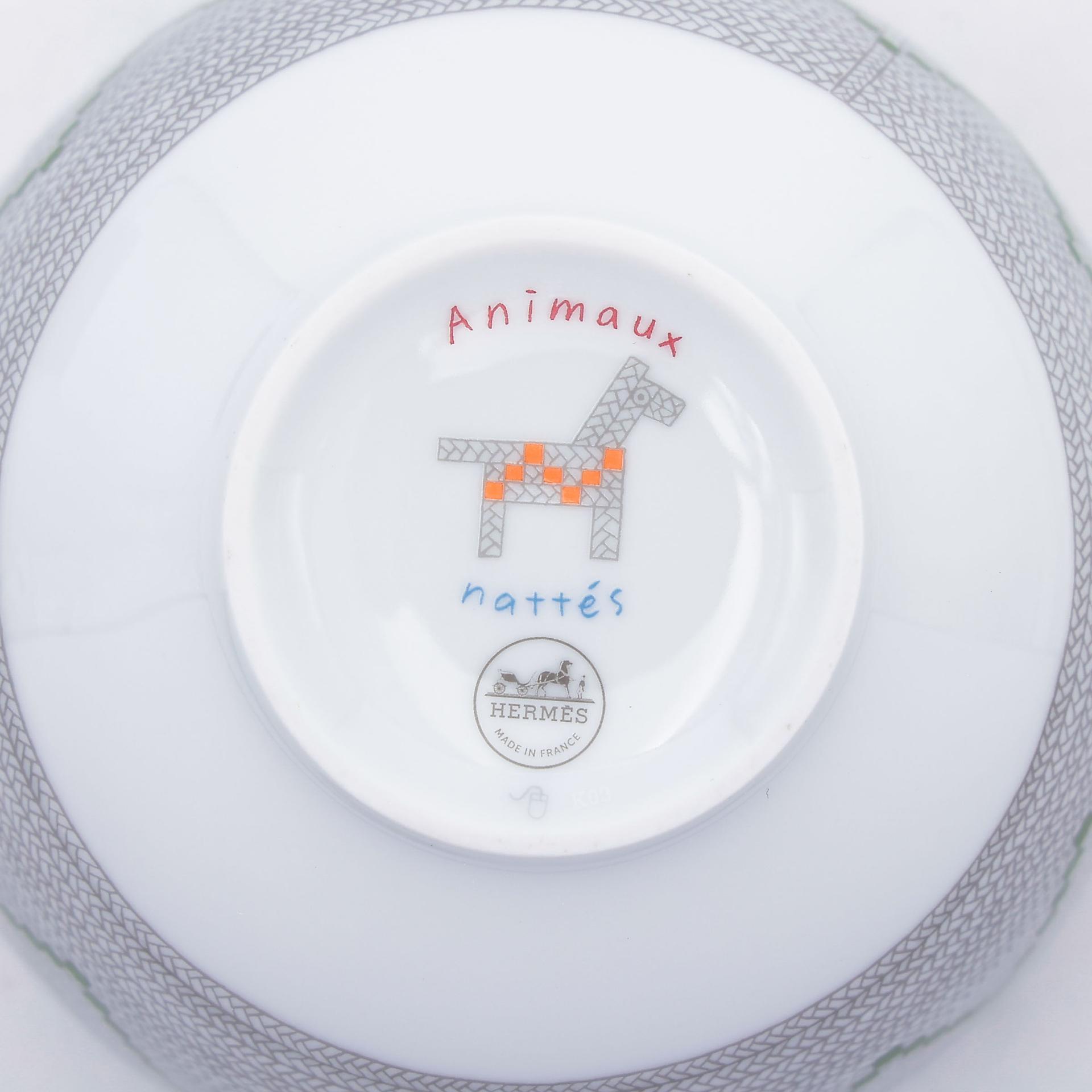 Brand New ( Rank N ) HERMÈS Animaux Nattes Tableware set of 4 pieces White Porcelain - 16