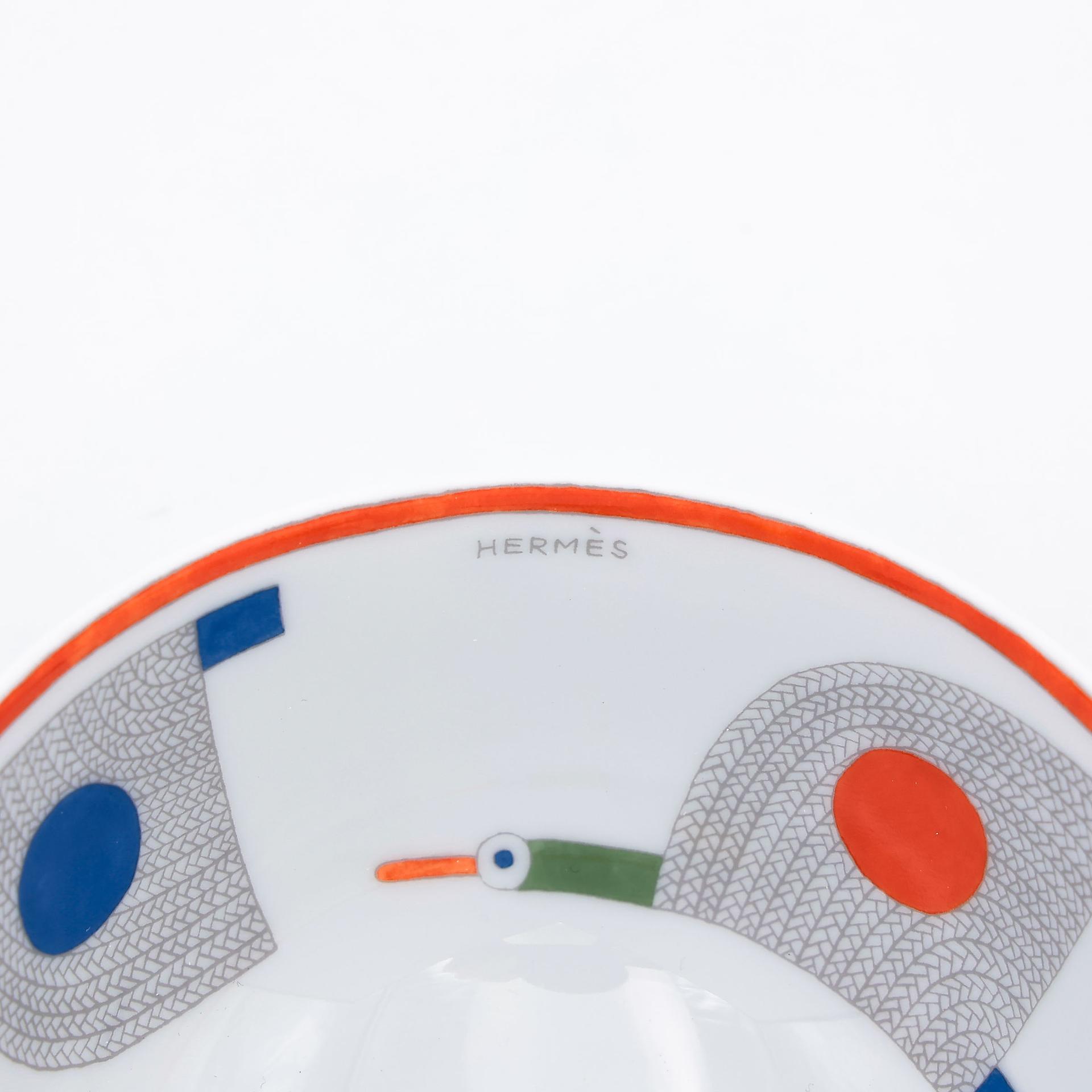 Unused ( Rank NS ) HERMÈS Animaux Nattes Tableware set of 4 pieces White Porcelain - 14