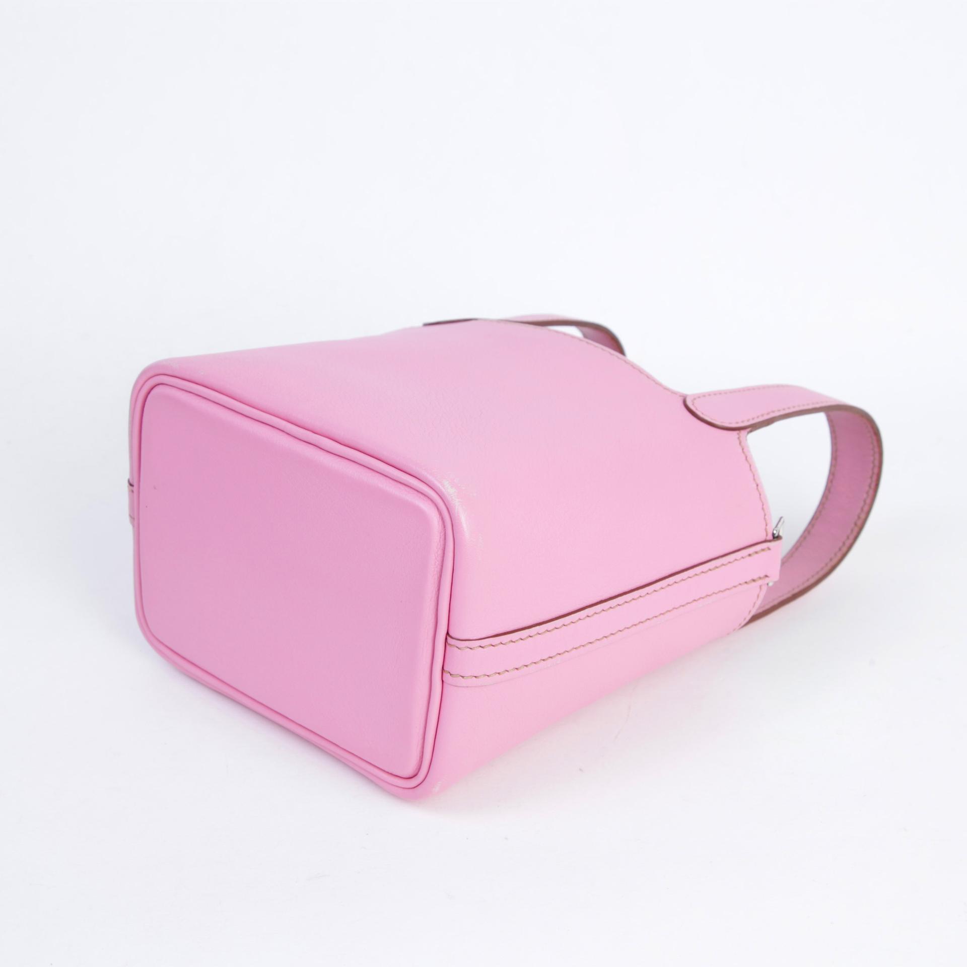 Good ( Rank AB) HERMÈS Picotin Lock Micro 14 Pink (5P) Evercolor Palladium hardware Square N (2010) - 7