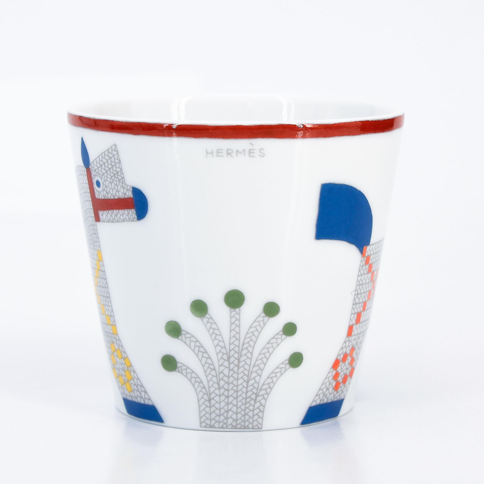 Unused ( Rank NS ) HERMÈS Animaux Nattes Tableware set of 4 pieces White Porcelain - 19