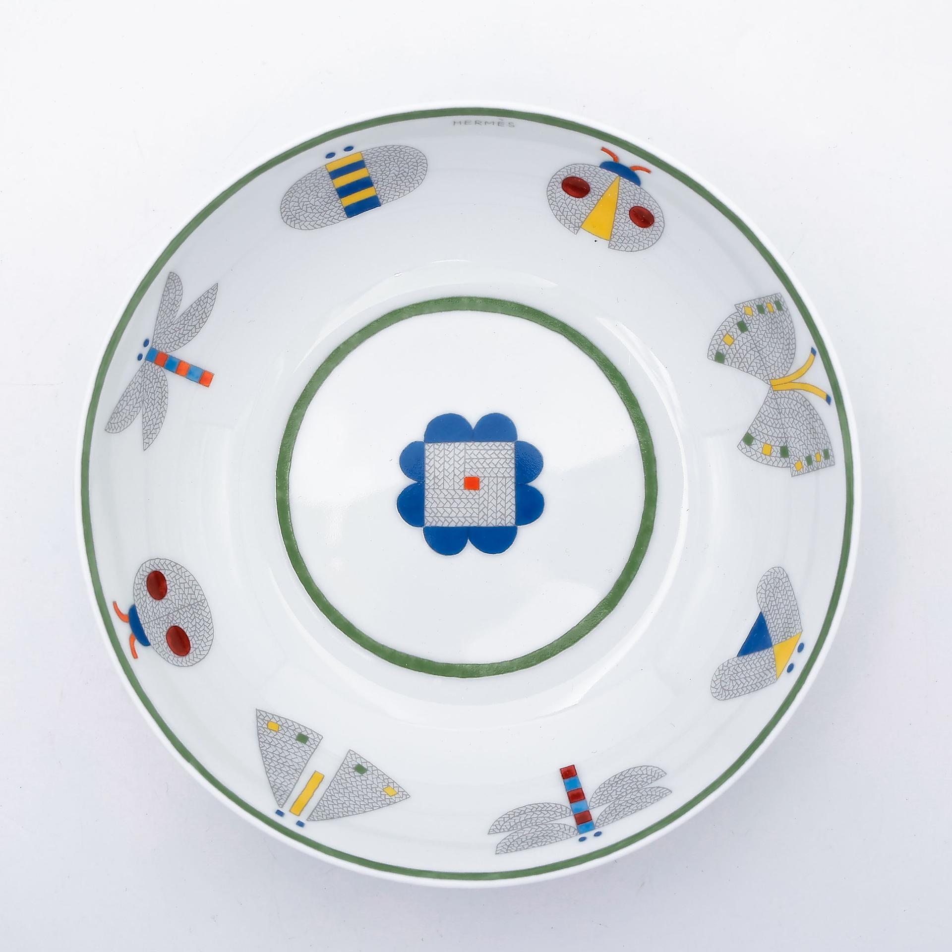 Brand New ( Rank N ) HERMÈS Animaux Nattes Tableware set of 4 pieces White Porcelain - 8
