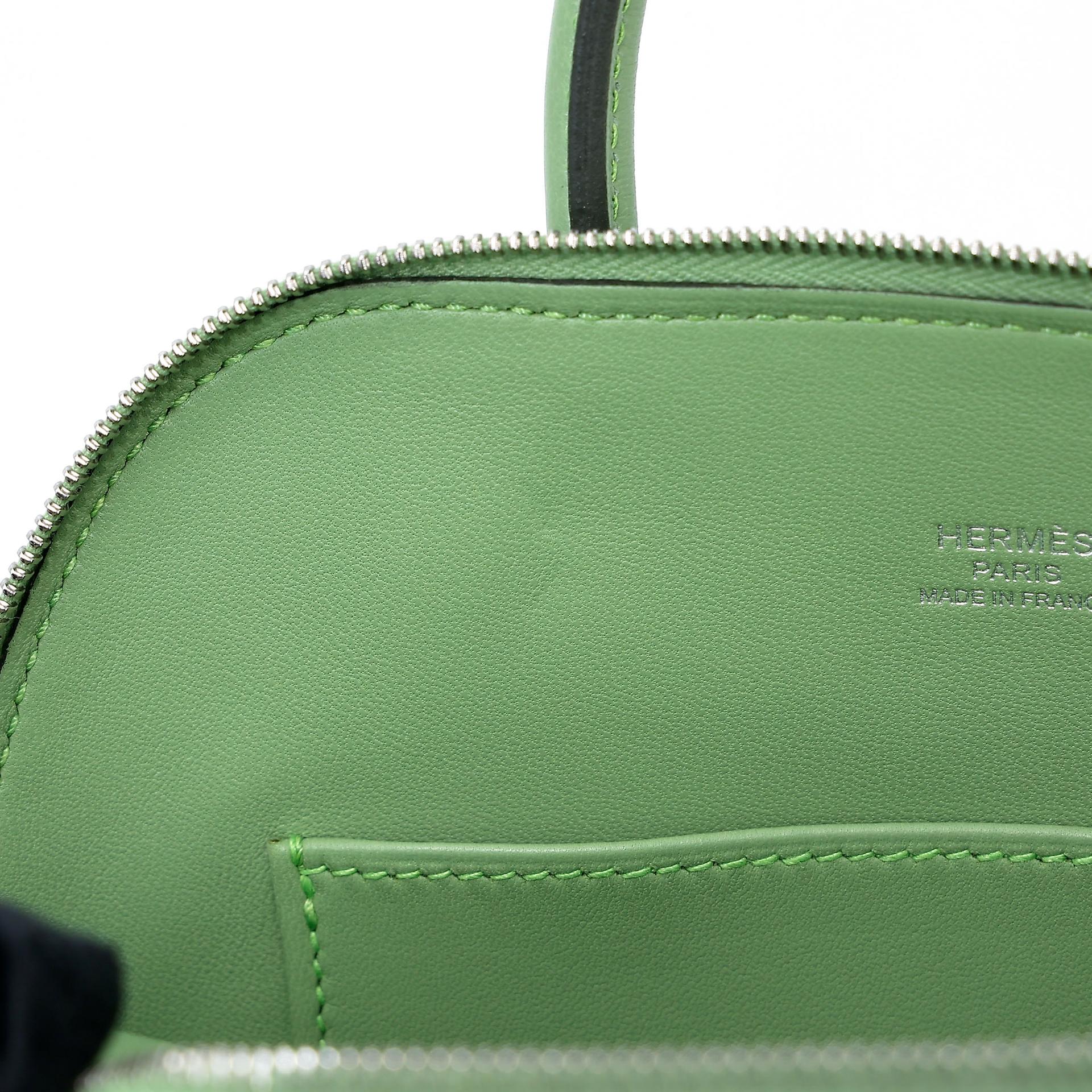 未使用保存品 HERMÈS 愛馬仕 Mini Bolide 1923 3I 牛油果綠 Vert Criquet Evercolor皮 銀扣 B刻 2023年 - 13