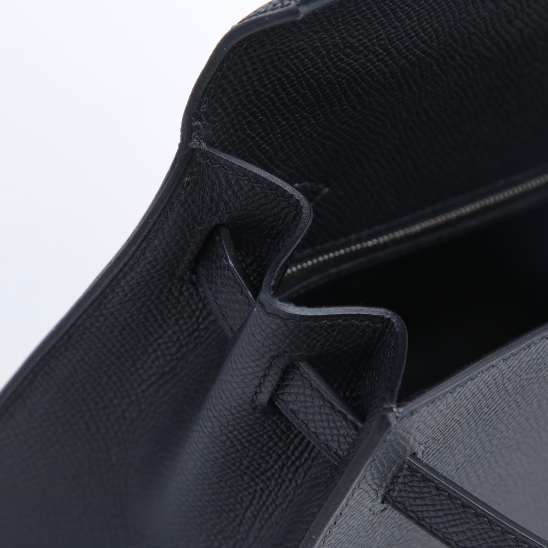 Brand New ( Rank N ) HERMÈS Kelly 25 Sellier Noir (89) Epsom Palladium hardware K (2025) - 12